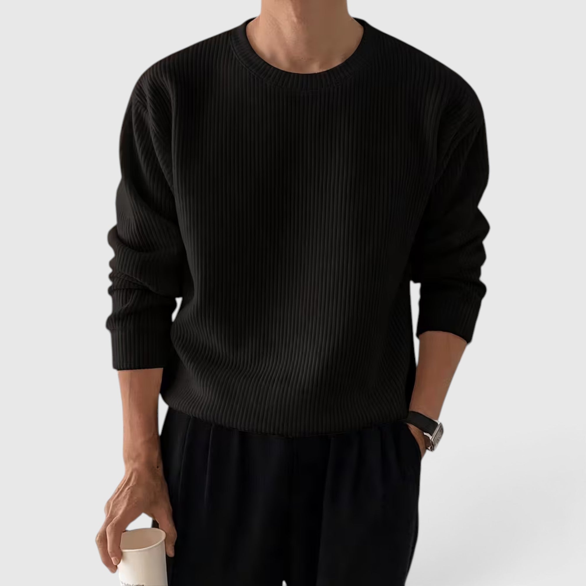 Liam | Men's Crewneck Sweater Loose Fit Everyday Knit Sweatshirt