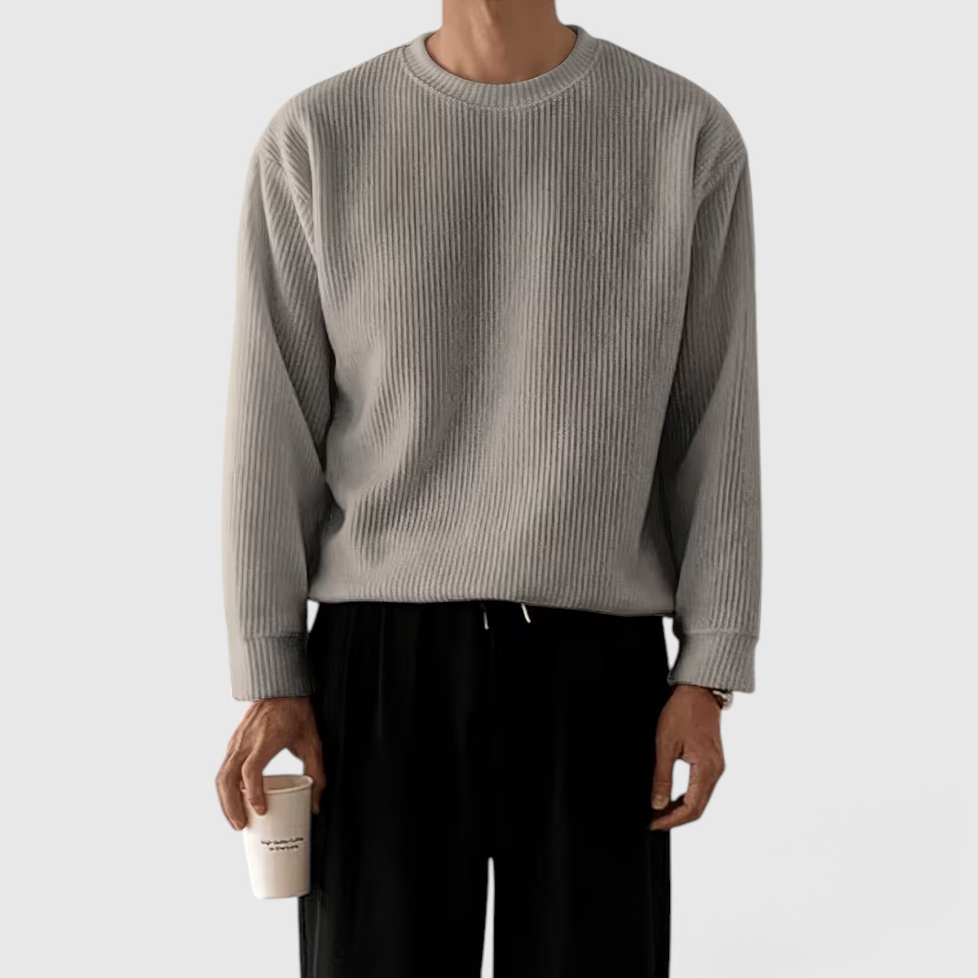 Liam | Men's Crewneck Sweater Loose Fit Everyday Knit Sweatshirt