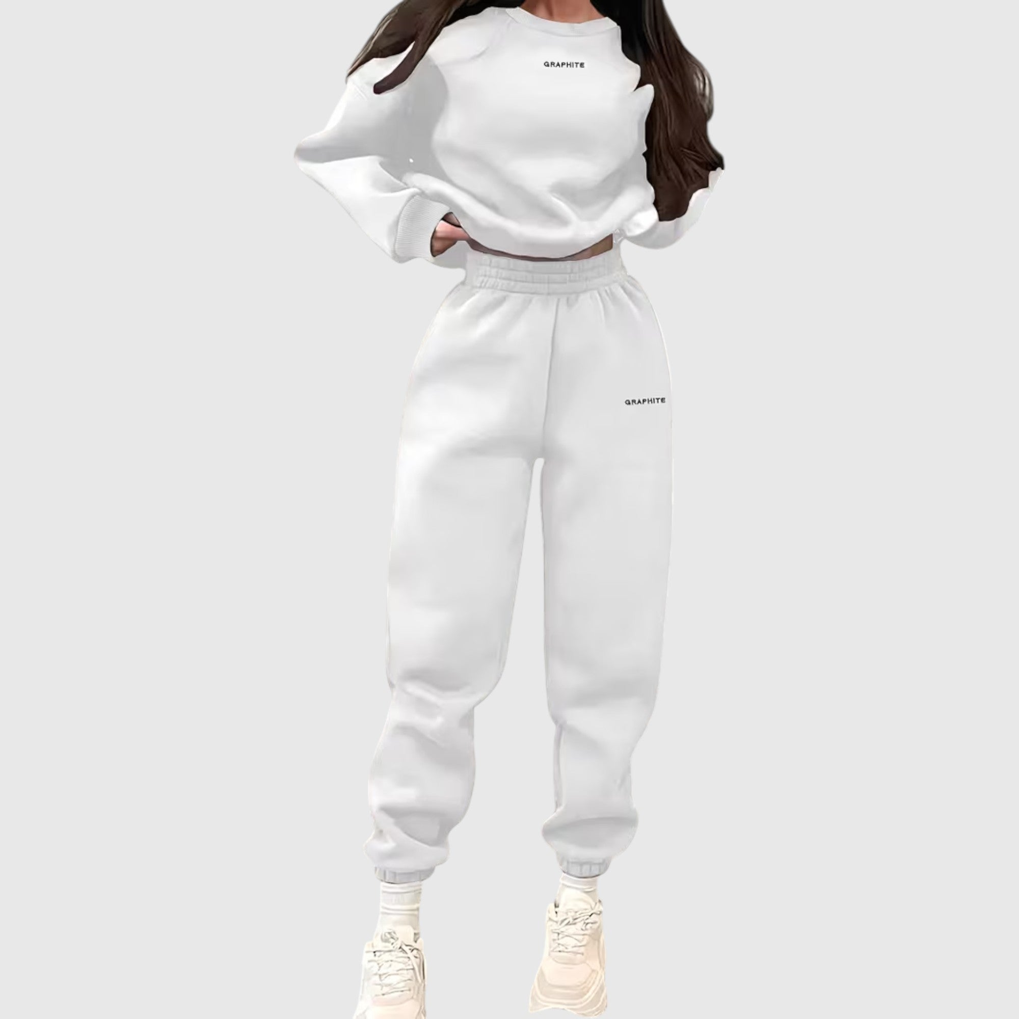 Hazel | Women's Loose Fit Embroidered Tracksuit Two-Piece Lounge Set