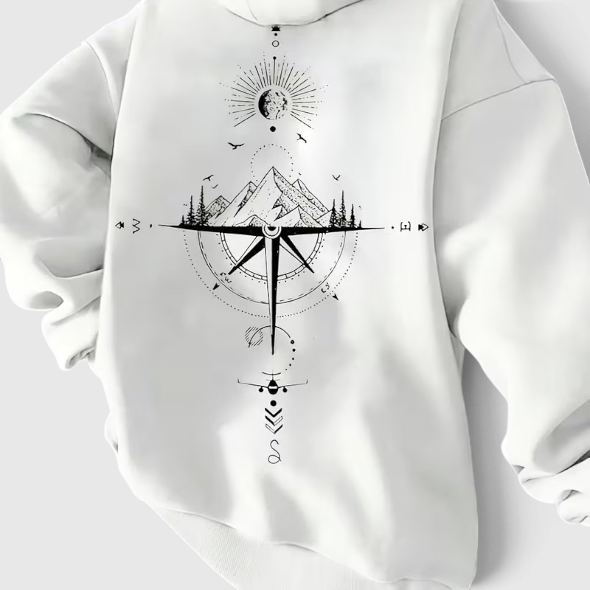 James | Men's Fleece Loose Hoodie – Warm Galaxy Print Pullover