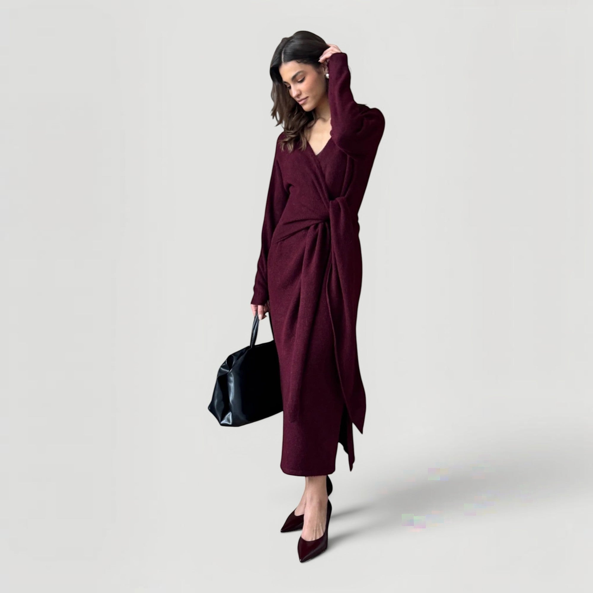 Ellmont London | Women’s Adjustable Tie Waist Lounge Elegant Wrap Dress