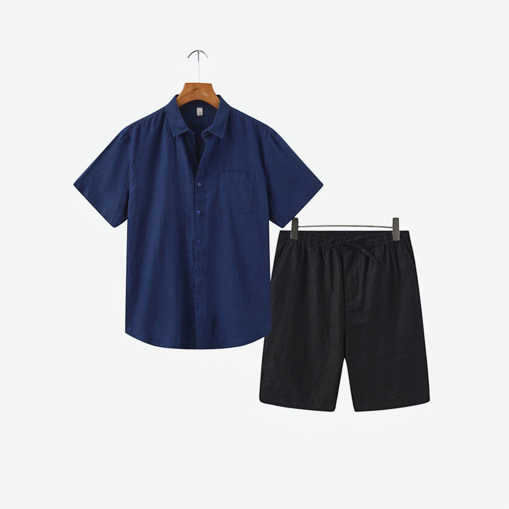 Ellmont London | Men's Lightweight Linen Shirt and Shorts Matching Set