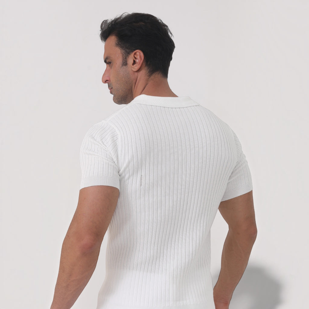 Ellmont London | Men's Lightweight Ribbed Cotton Polo Shirt