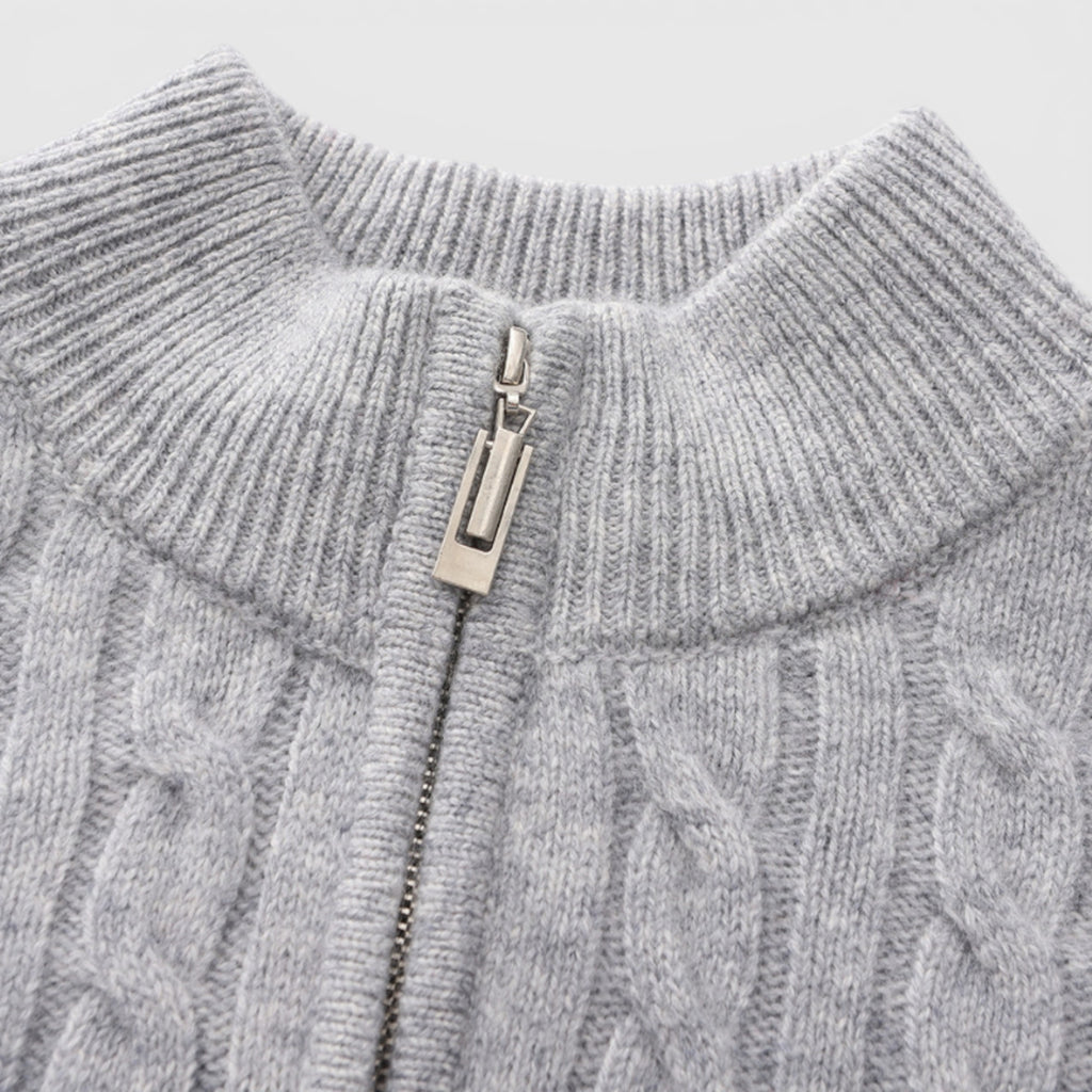 Ellmont London | Men's Premium Cashmere Half Zip Pullover Warm Knit Sweater