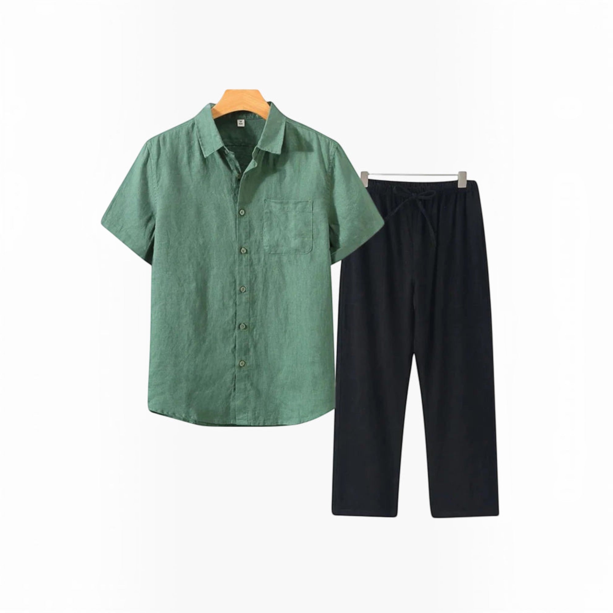 Ellmont London | Men's Linen Matching Shirt and Shorts Set