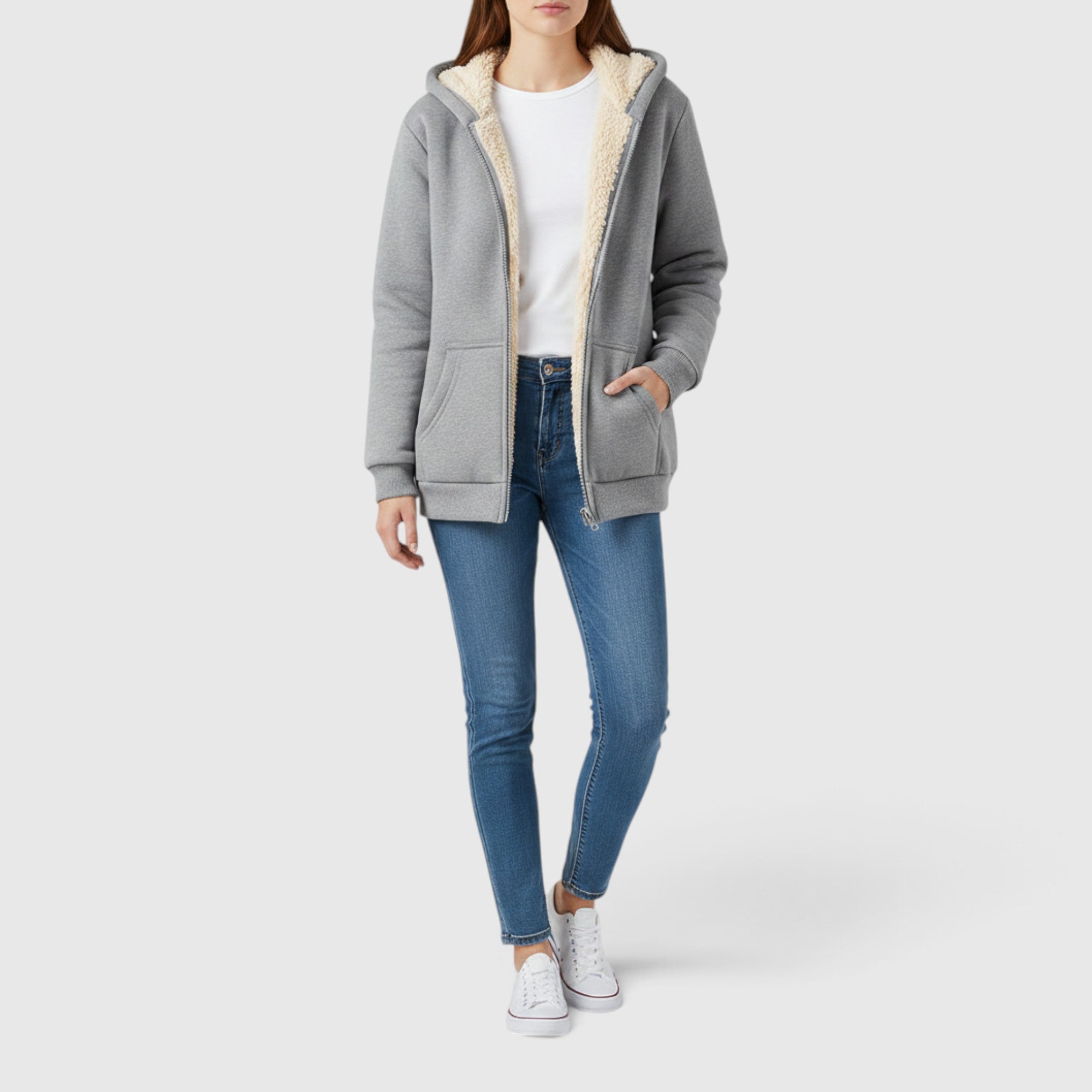 Marcus | Men's Zip-Up Fleece Lined Hoodie – Casual Winter Jacket