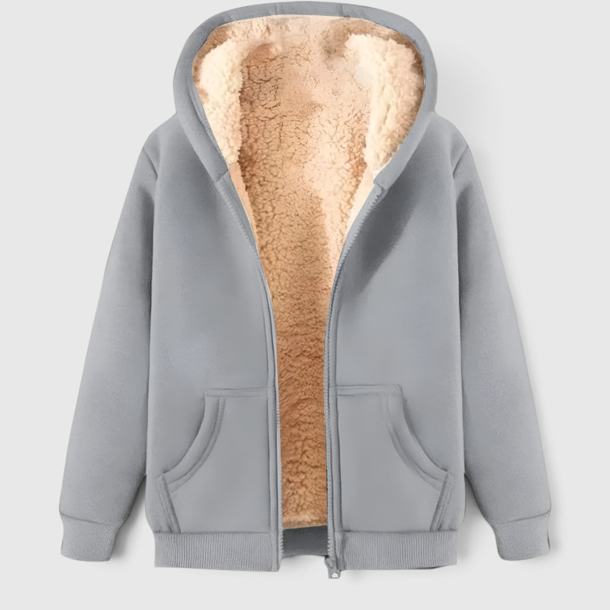 Marcus | Men's Zip-Up Fleece Lined Hoodie – Casual Winter Jacket