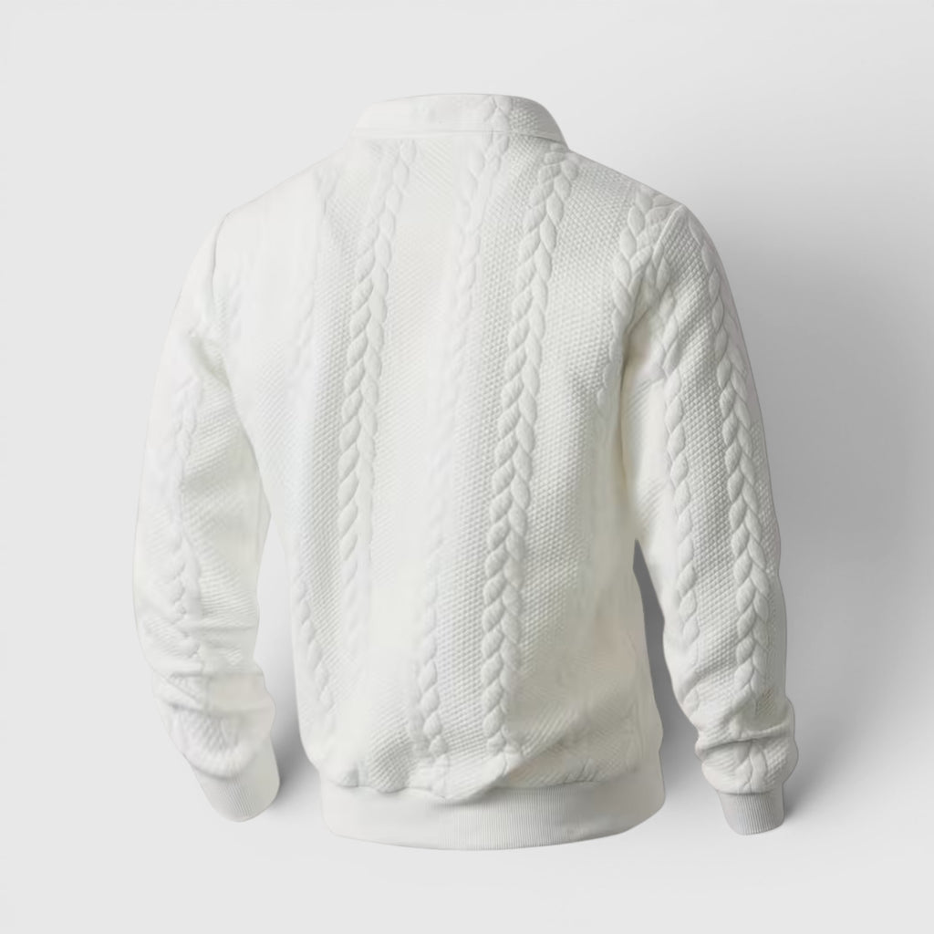 Ellmont London | Men's Long Sleeve Polo Textured Knit Regular Fit Sweatshirt
