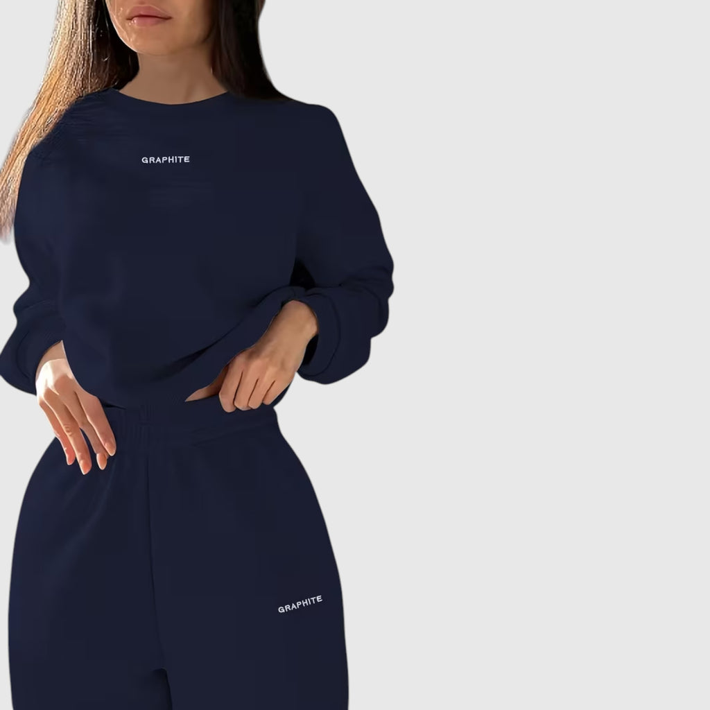 Hazel | Women's Loose Fit Embroidered Tracksuit Two-Piece Lounge Set