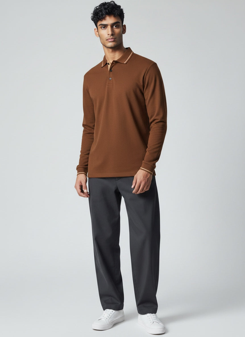 Ellmont London | Men’s Long Sleeve Polo Shirt Everyday Comfort