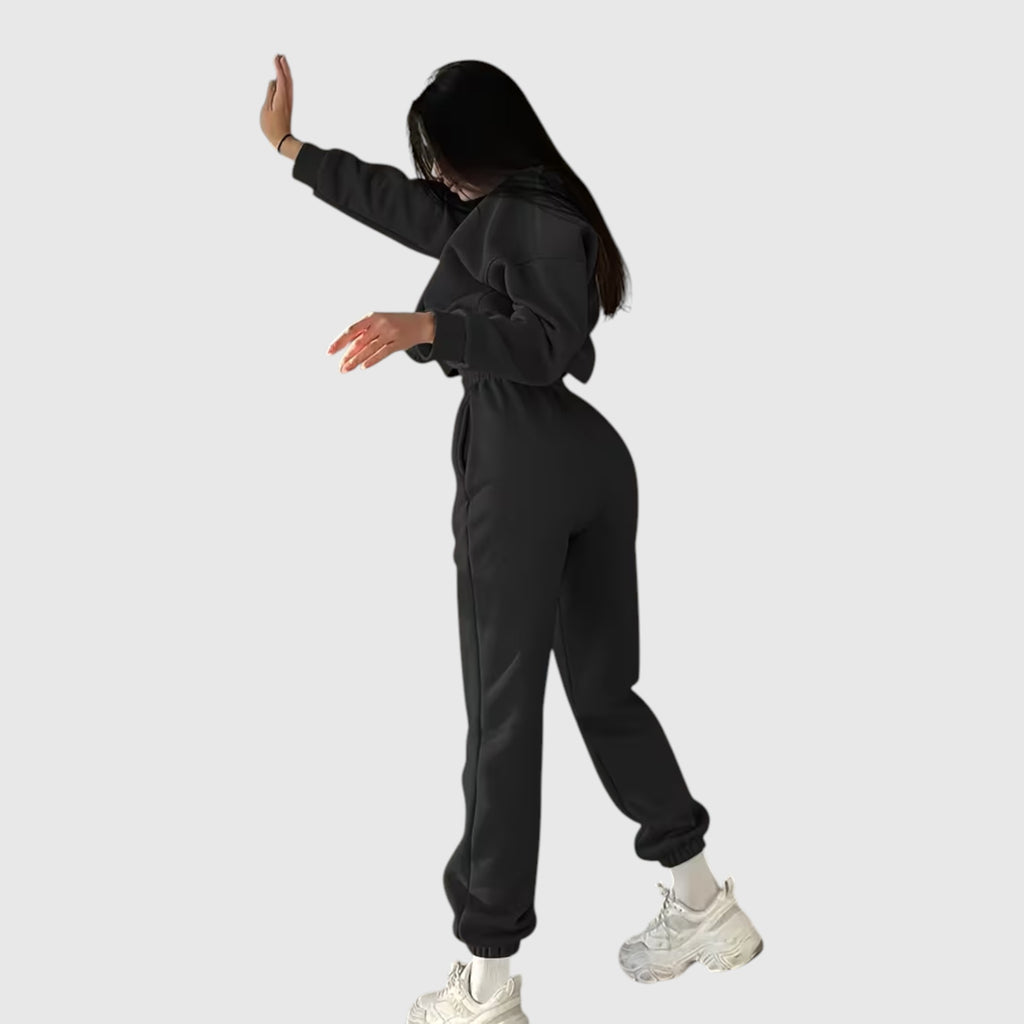 Hazel | Women's Loose Fit Embroidered Tracksuit Two-Piece Lounge Set