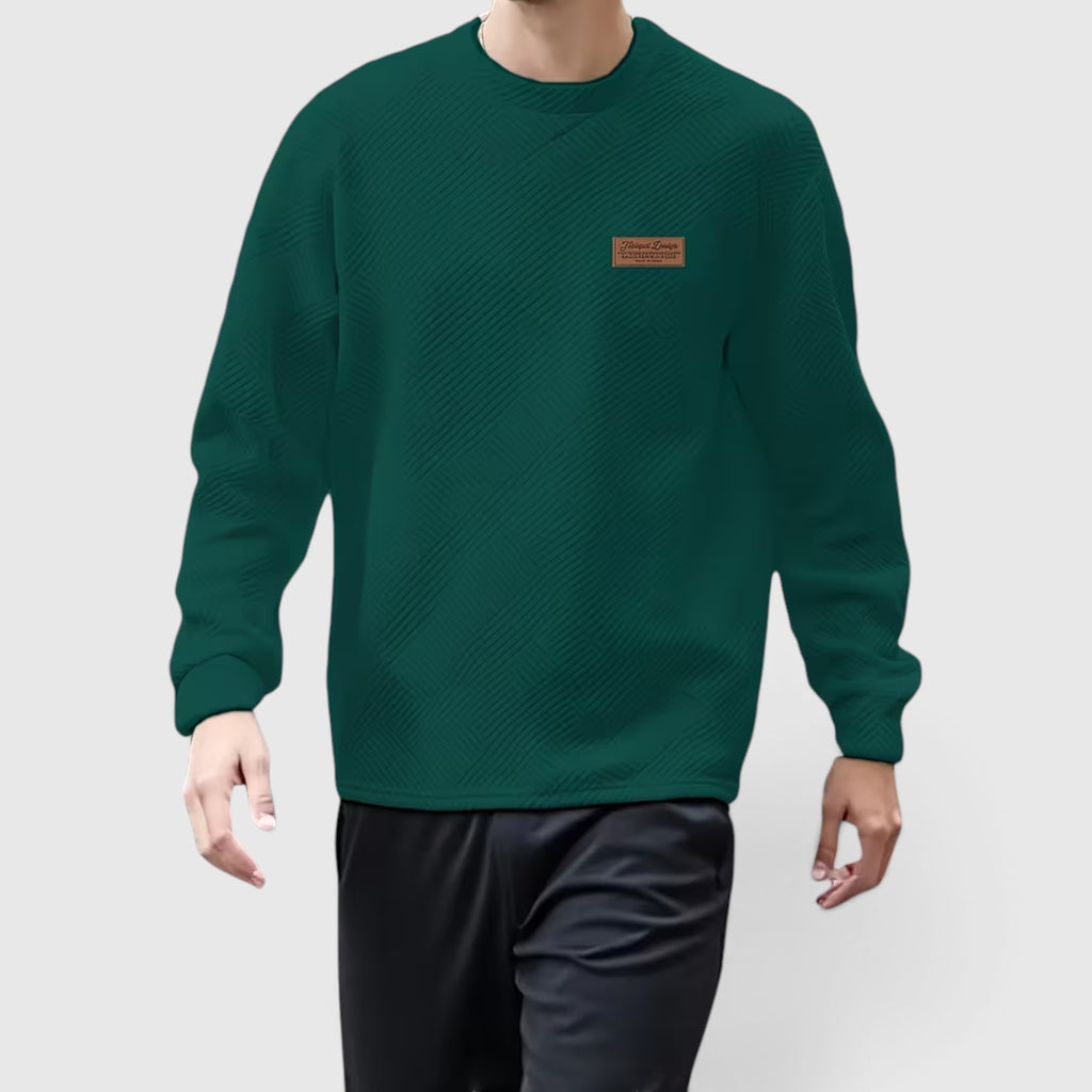 Nathan | Men's Casual Jacquard Sweatshirt – Long Sleeve Crew Neck Sweater
