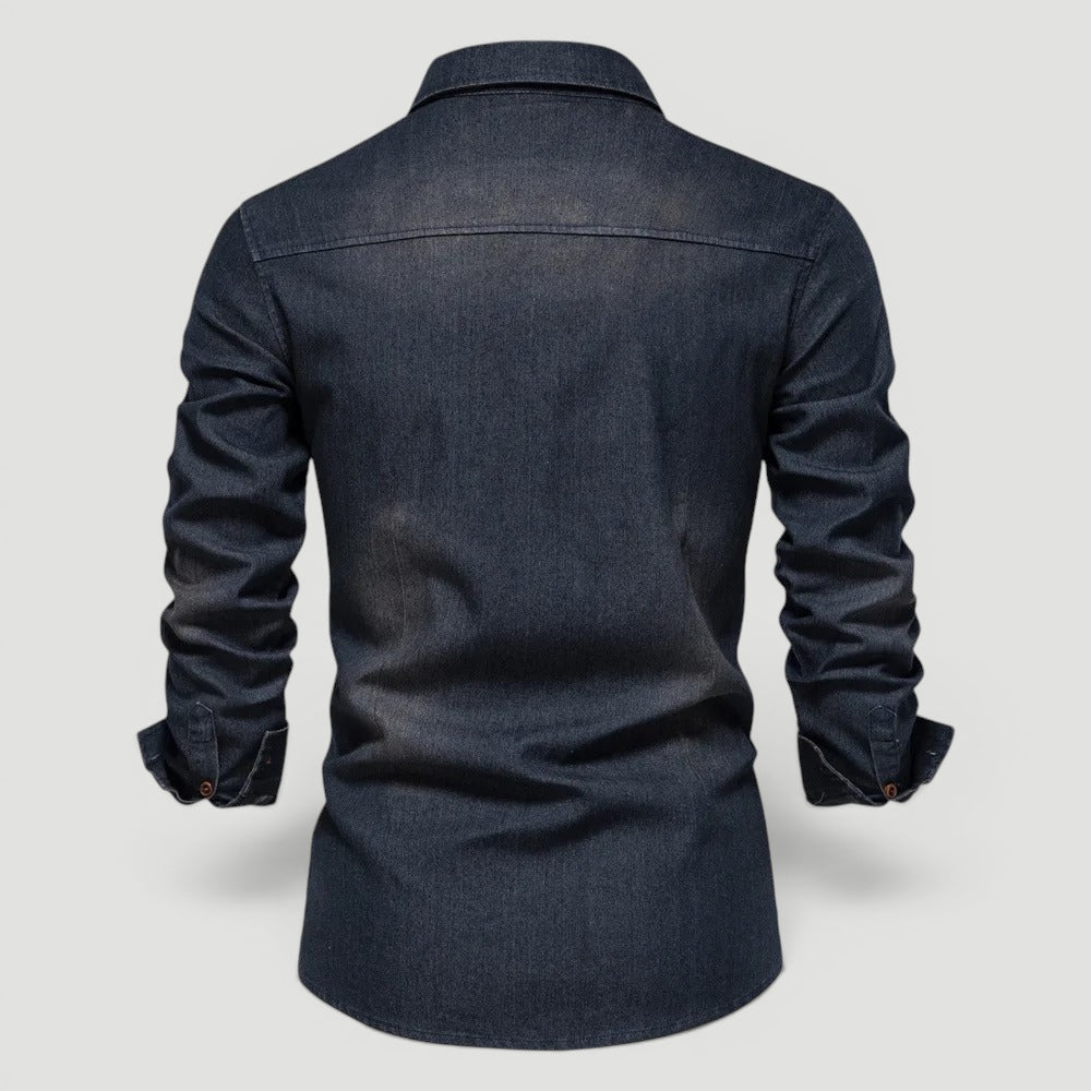 Ellmont London | Men’s Button-Up Denim Shirt for Everyday Wear With Pockets