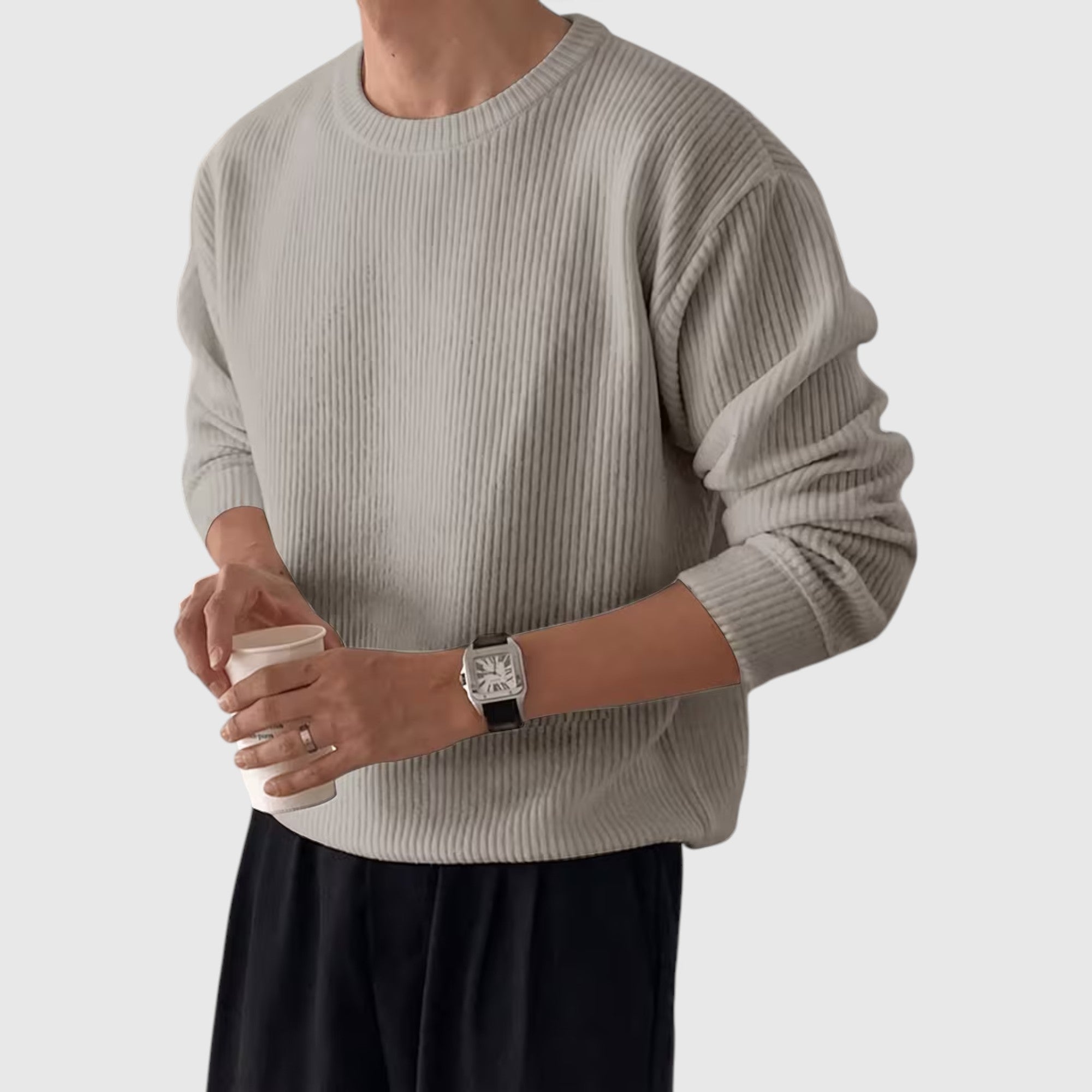 Liam | Men's Crewneck Sweater Loose Fit Everyday Knit Sweatshirt