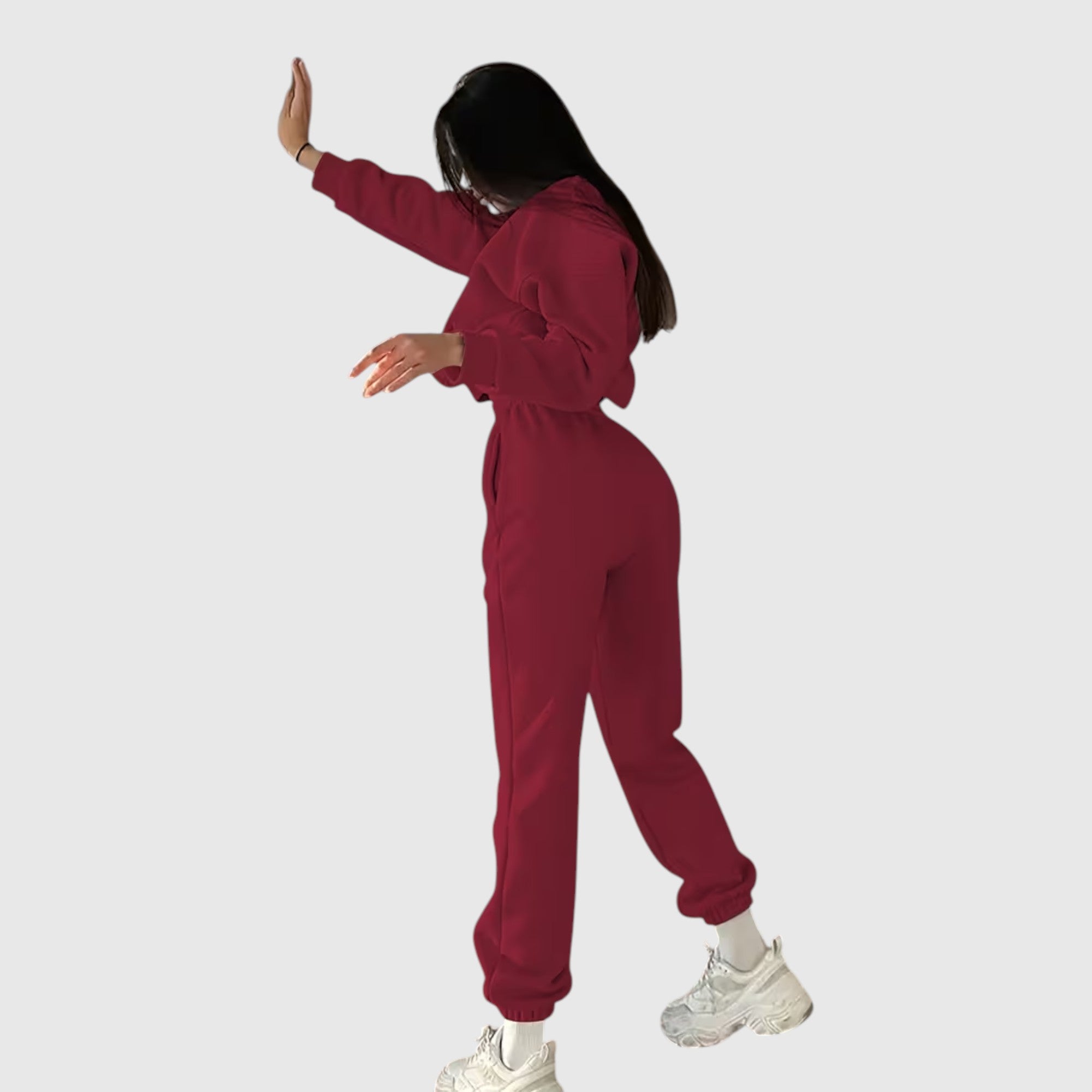 Hazel | Women's Loose Fit Embroidered Tracksuit Two-Piece Lounge Set