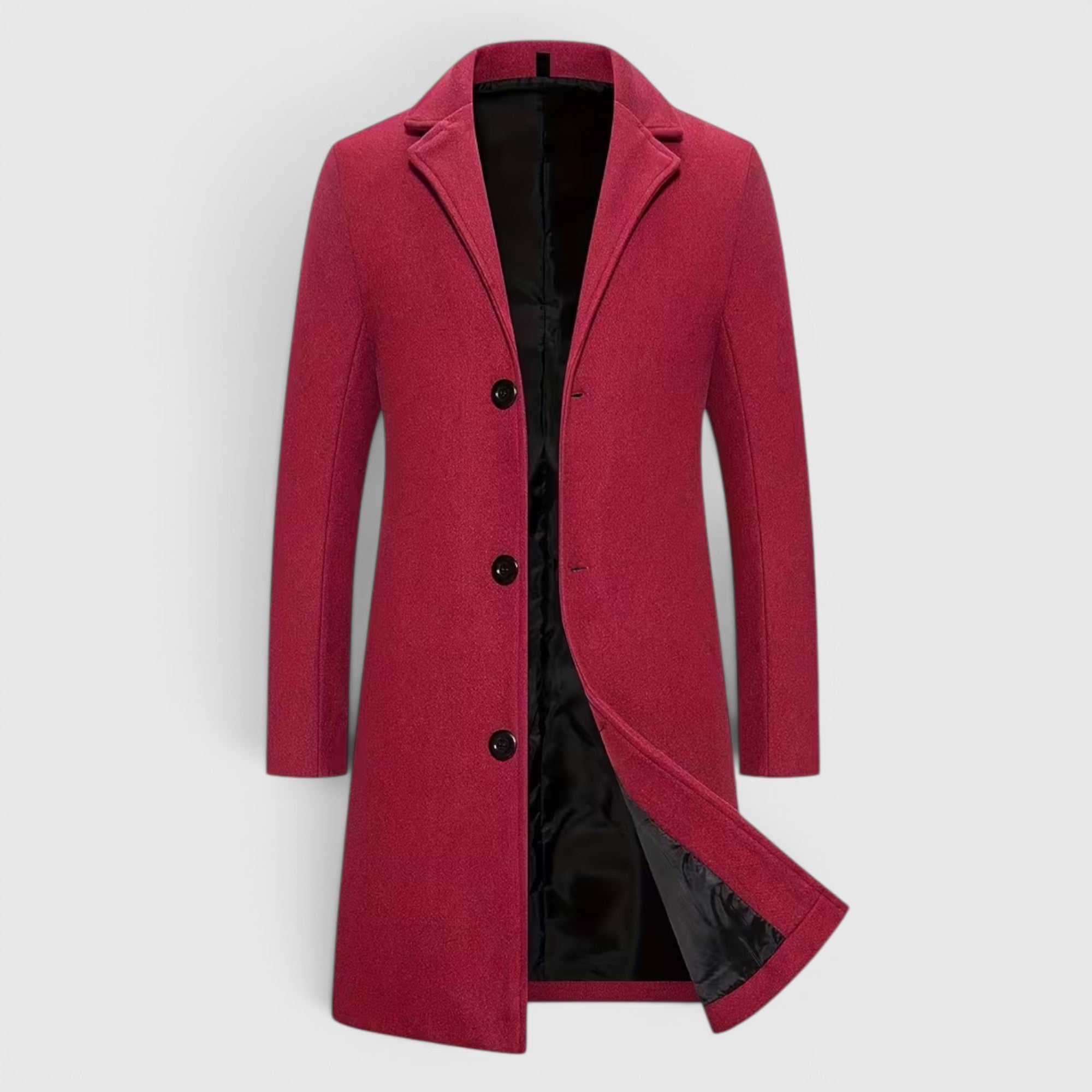 Ellmont London | Men's Trench Coat Single-Breasted Long Winter Overcoat