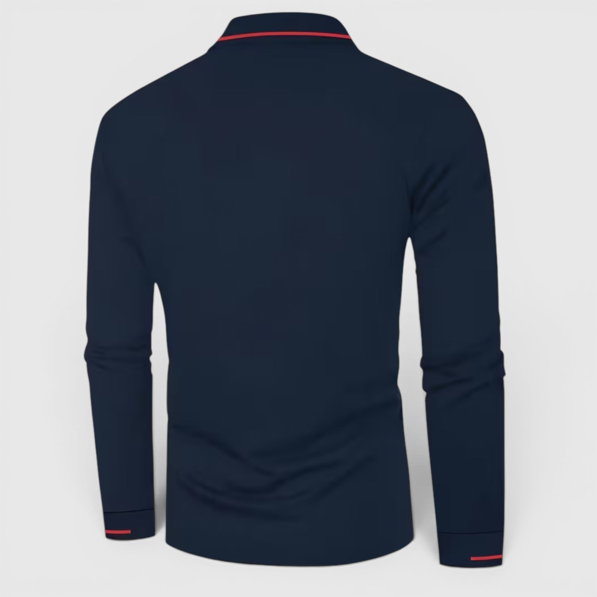 Isaac | Men's Casual Polo Shirt Long Sleeve Rib-Knit Everyday Wear