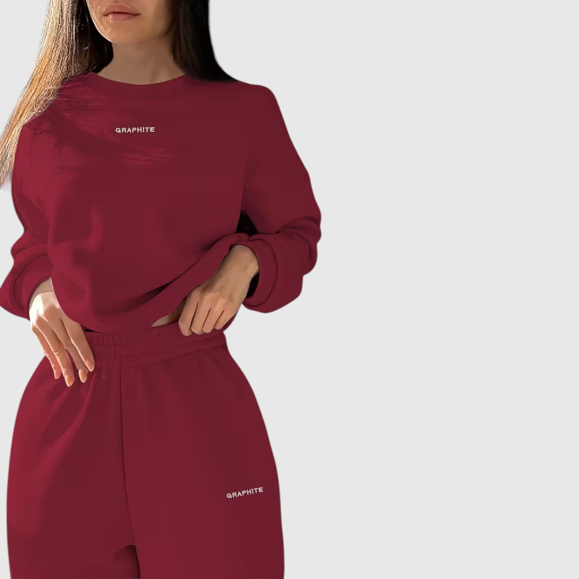 Hazel | Women's Loose Fit Embroidered Tracksuit Two-Piece Lounge Set