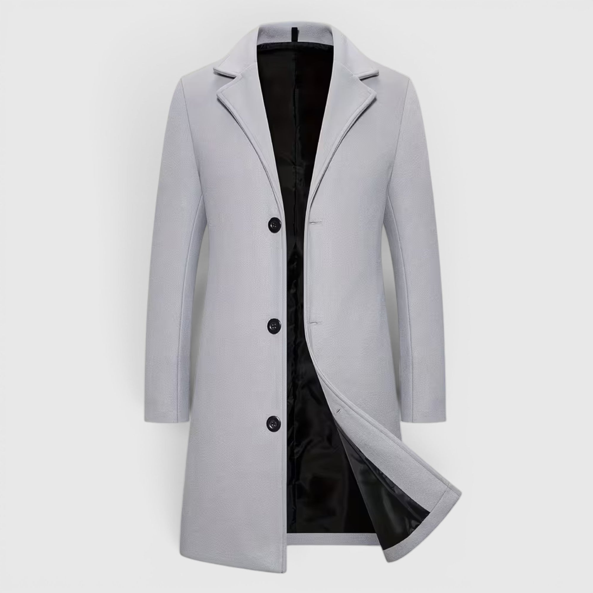 Ellmont London | Men's Trench Coat Single-Breasted Long Winter Overcoat