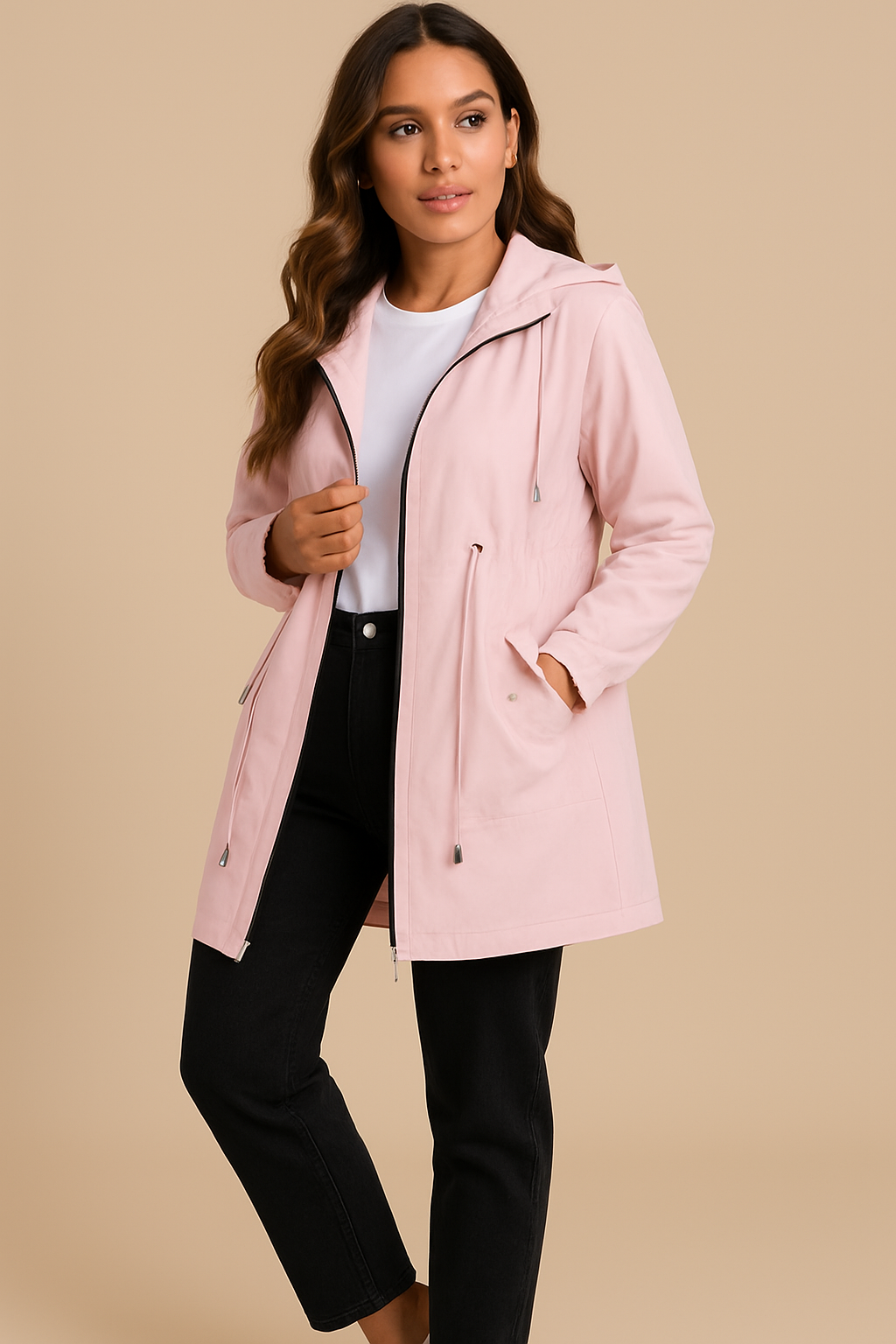 Grace | Women's Lightweight Waterproof Rain Coat with Hood - Pink
