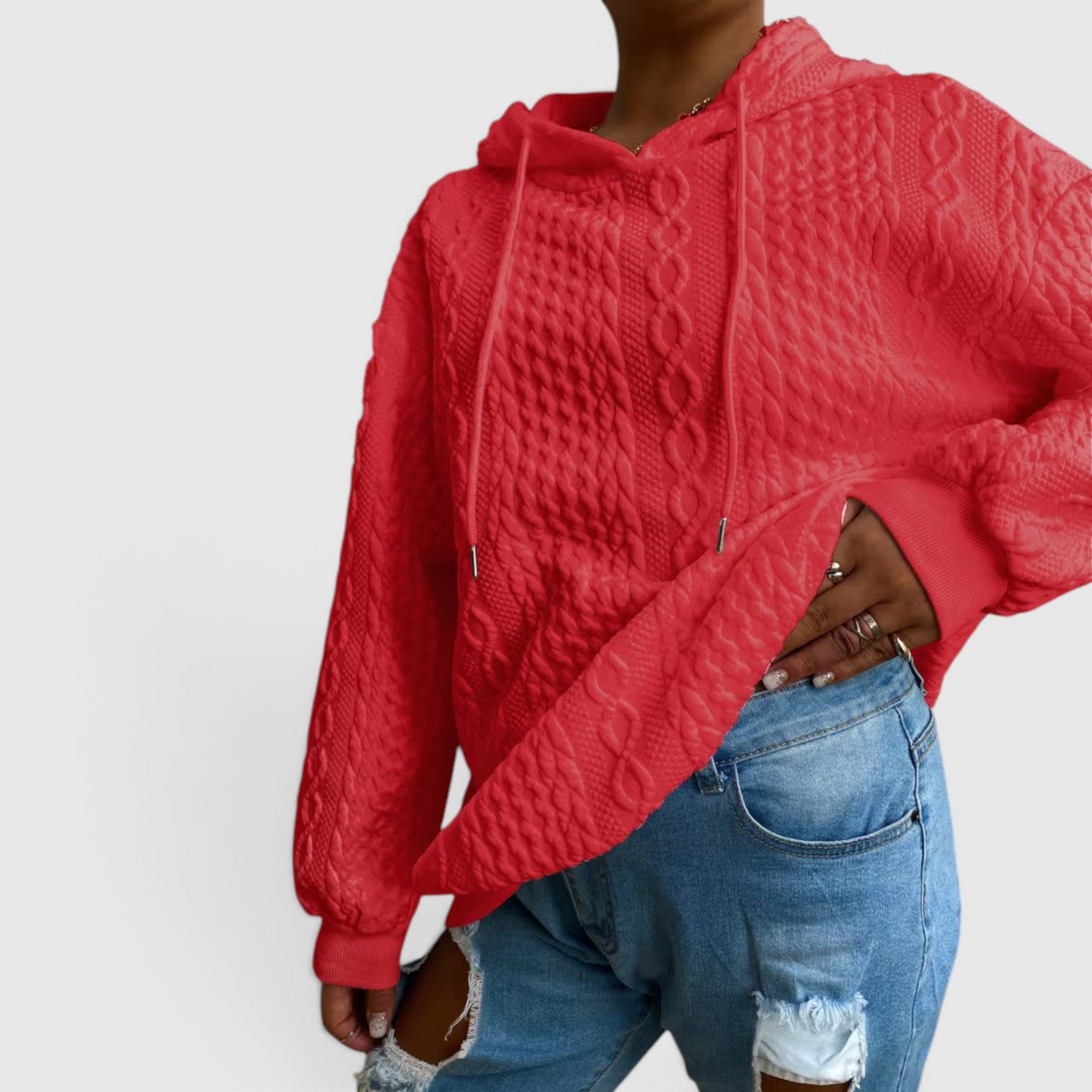 Ellmont London | Women's Plus Size Long Sleeve Hoodie Relaxed Fit Sweatshirt