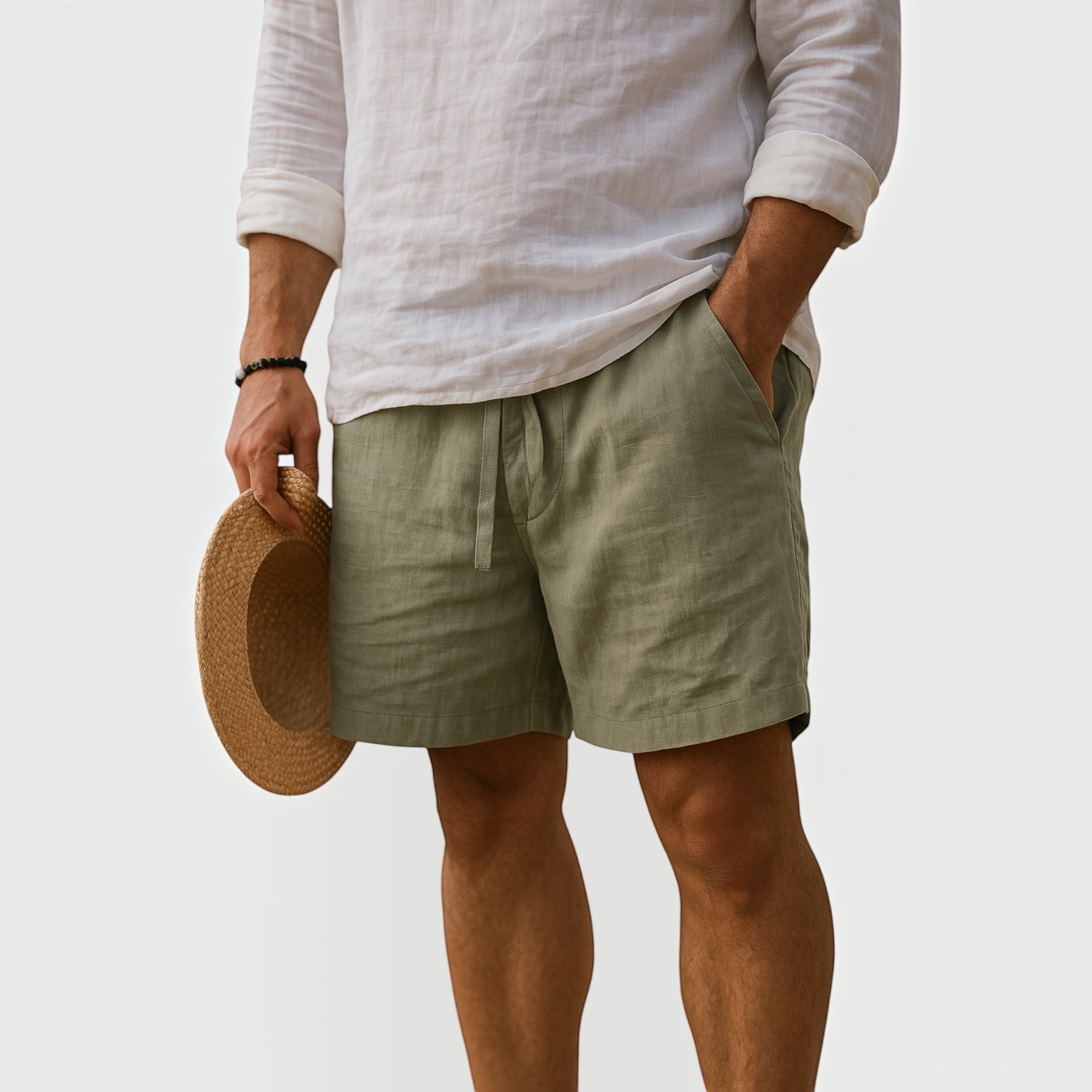 Ellmont London | Men’s Linen Shorts Essentials  Lightweight Summer Comfort Fit