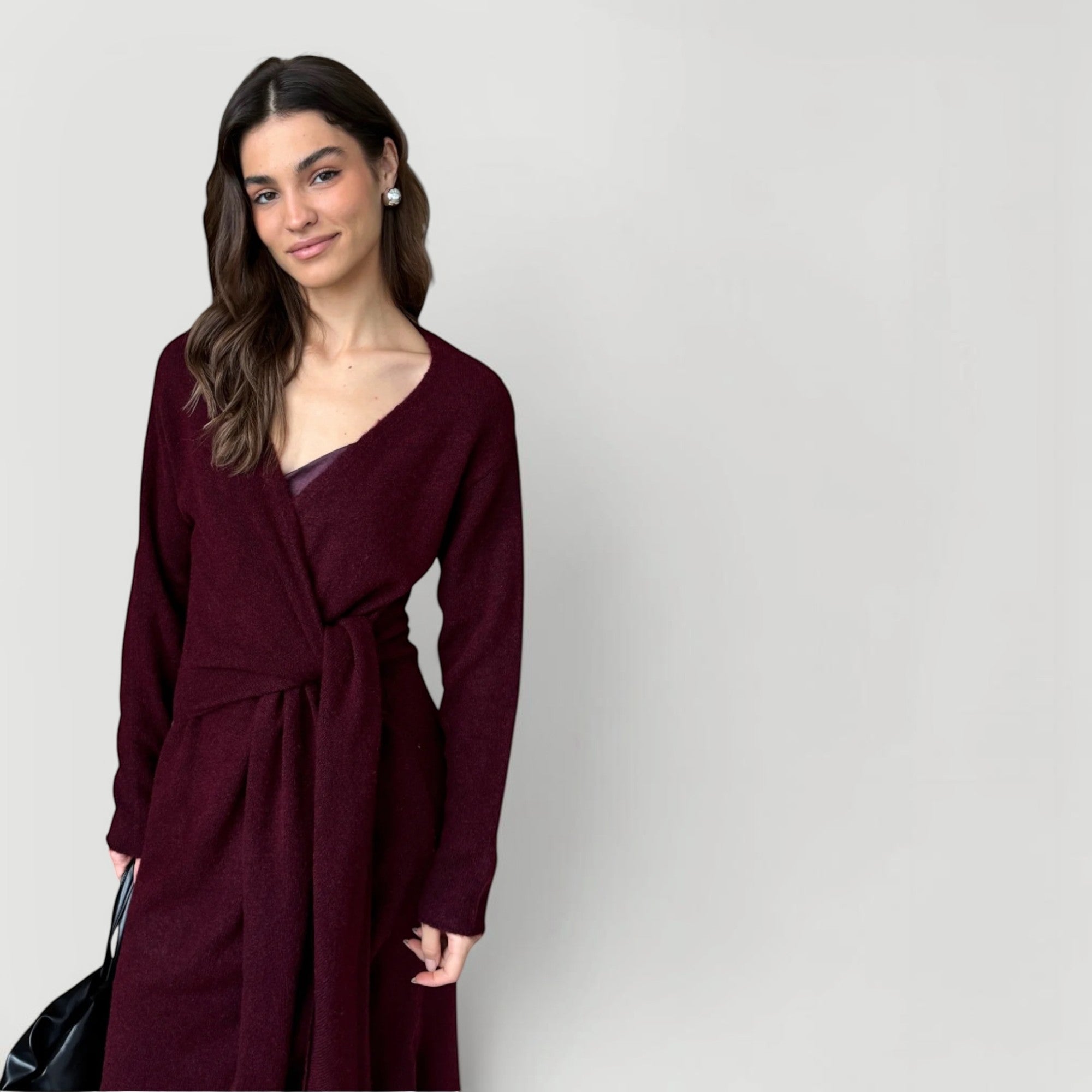 Ellmont London | Women’s Adjustable Tie Waist Lounge Elegant Wrap Dress