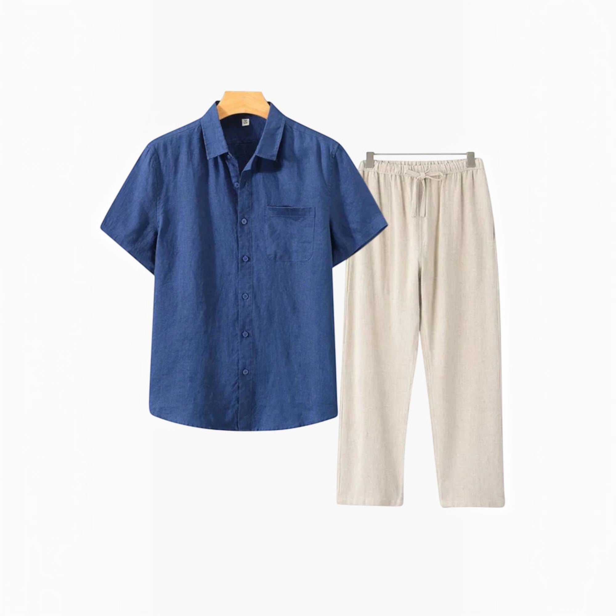 Ellmont London | Men's Linen Matching Shirt and Shorts Set