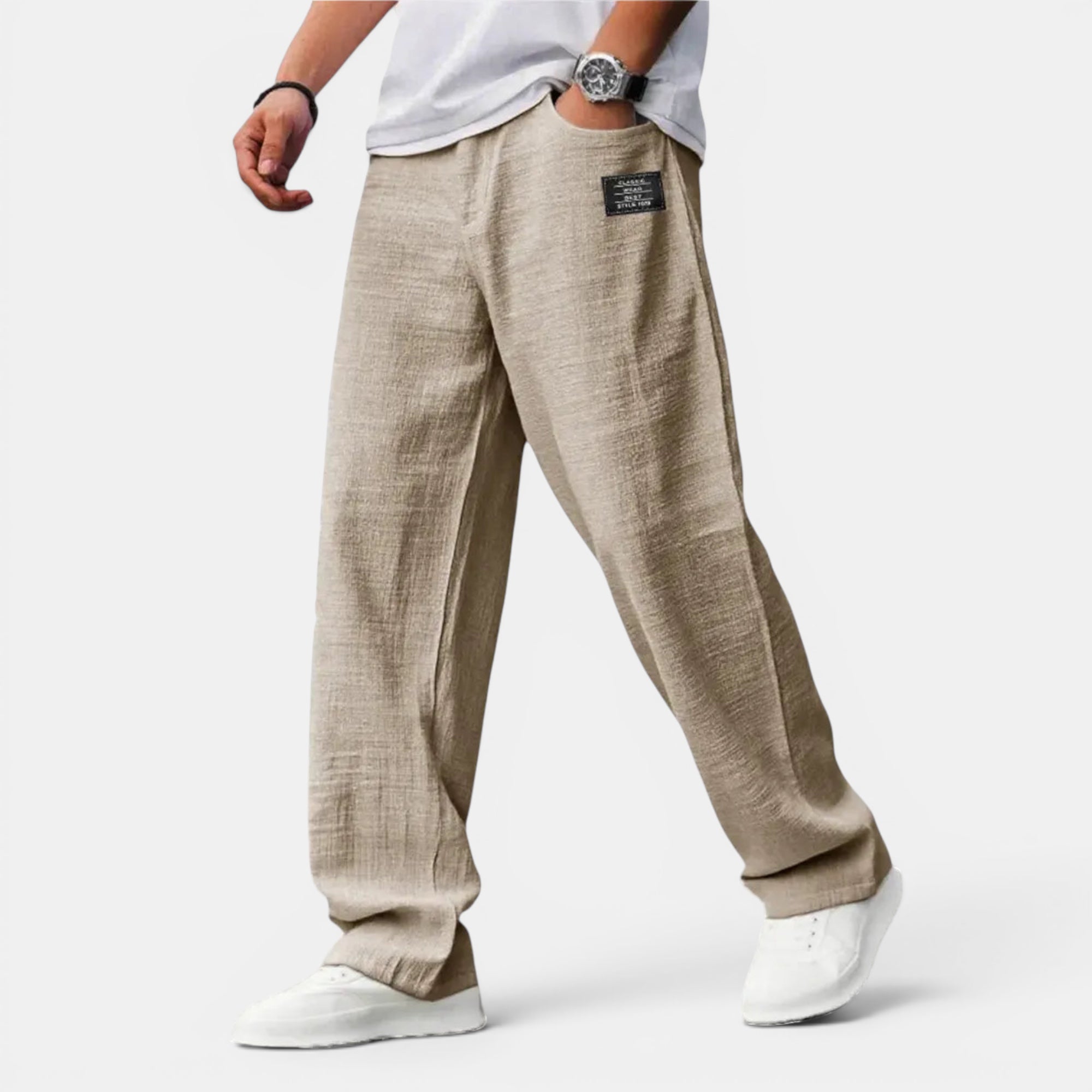 Ellmont London | Men's Lightweight Wide Leg Summer Pants Relaxed Fit
