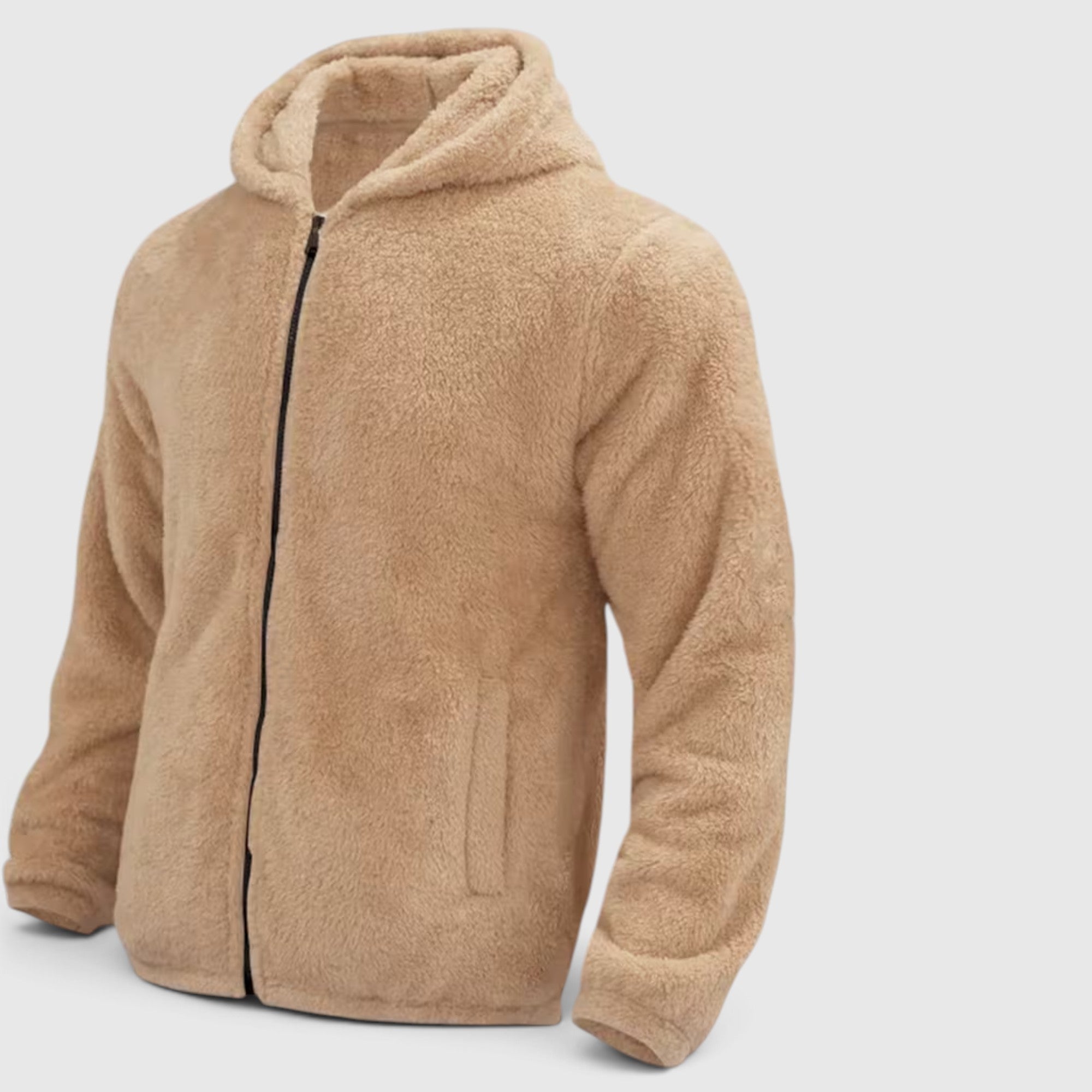 Jasper | Men's Warm Zip Up Teddy Jacket – Hooded Plus Size Outerwear