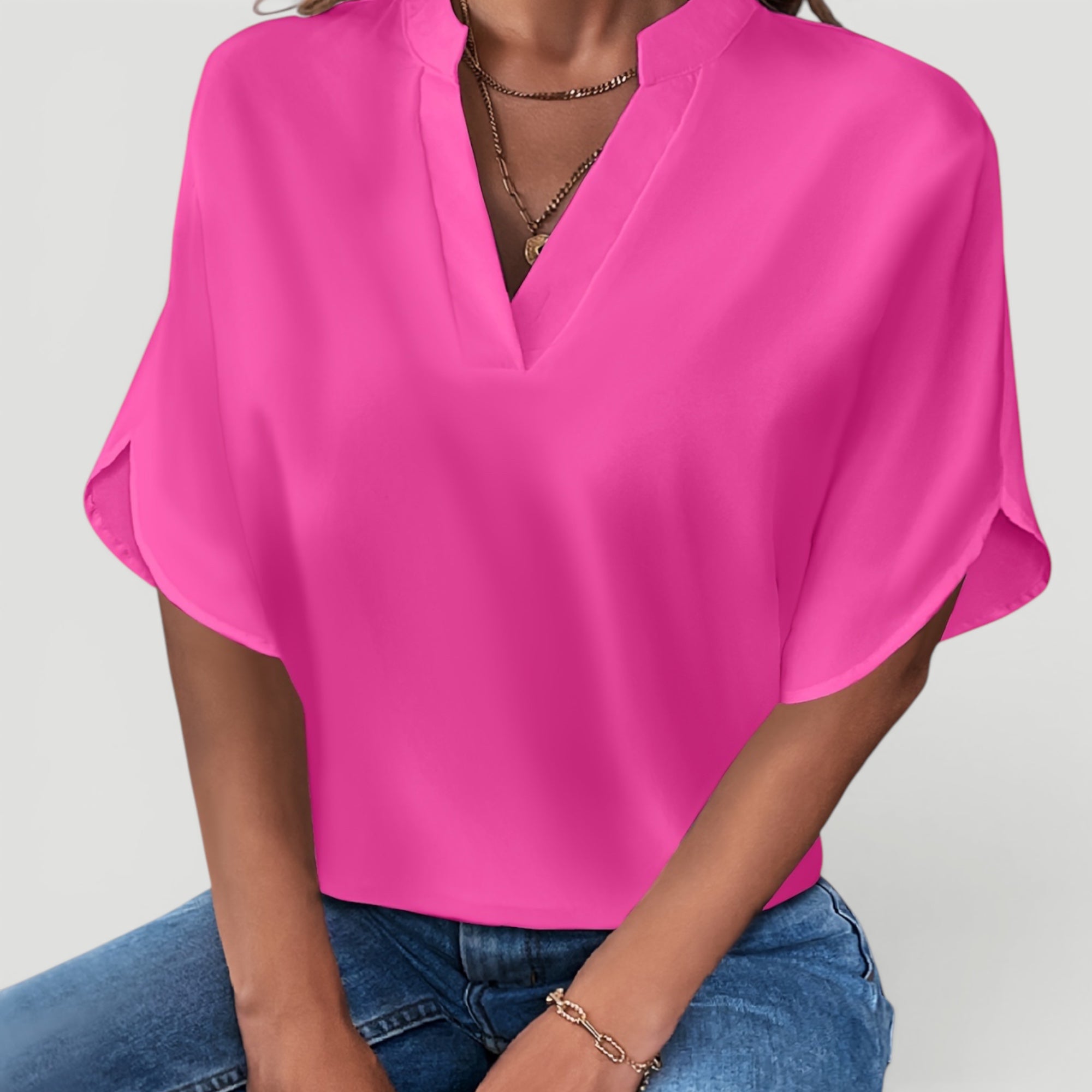 Ellmont London | Women’s Lightweight Blouse Elegant Short Sleeve