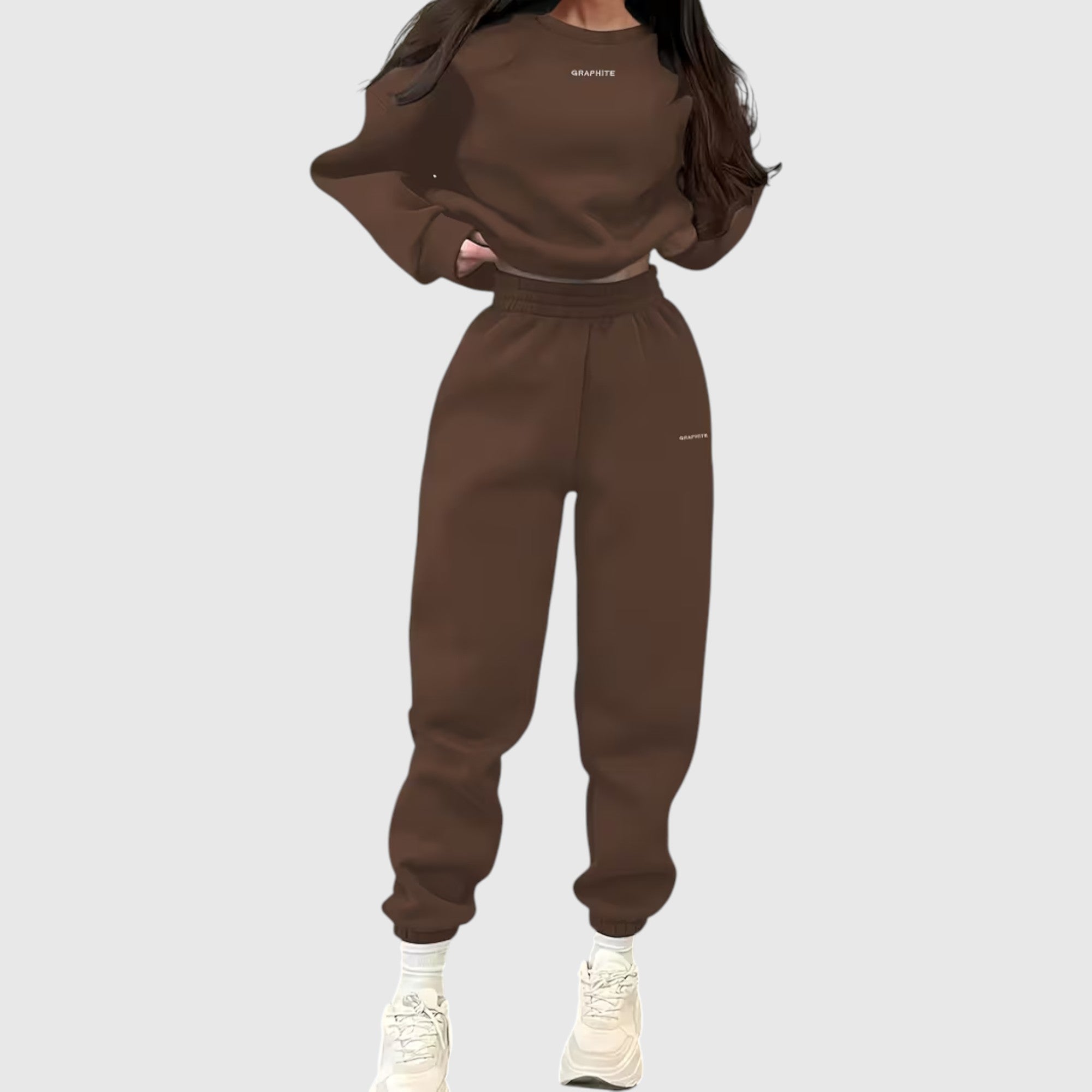Hazel | Women's Loose Fit Embroidered Tracksuit Two-Piece Lounge Set