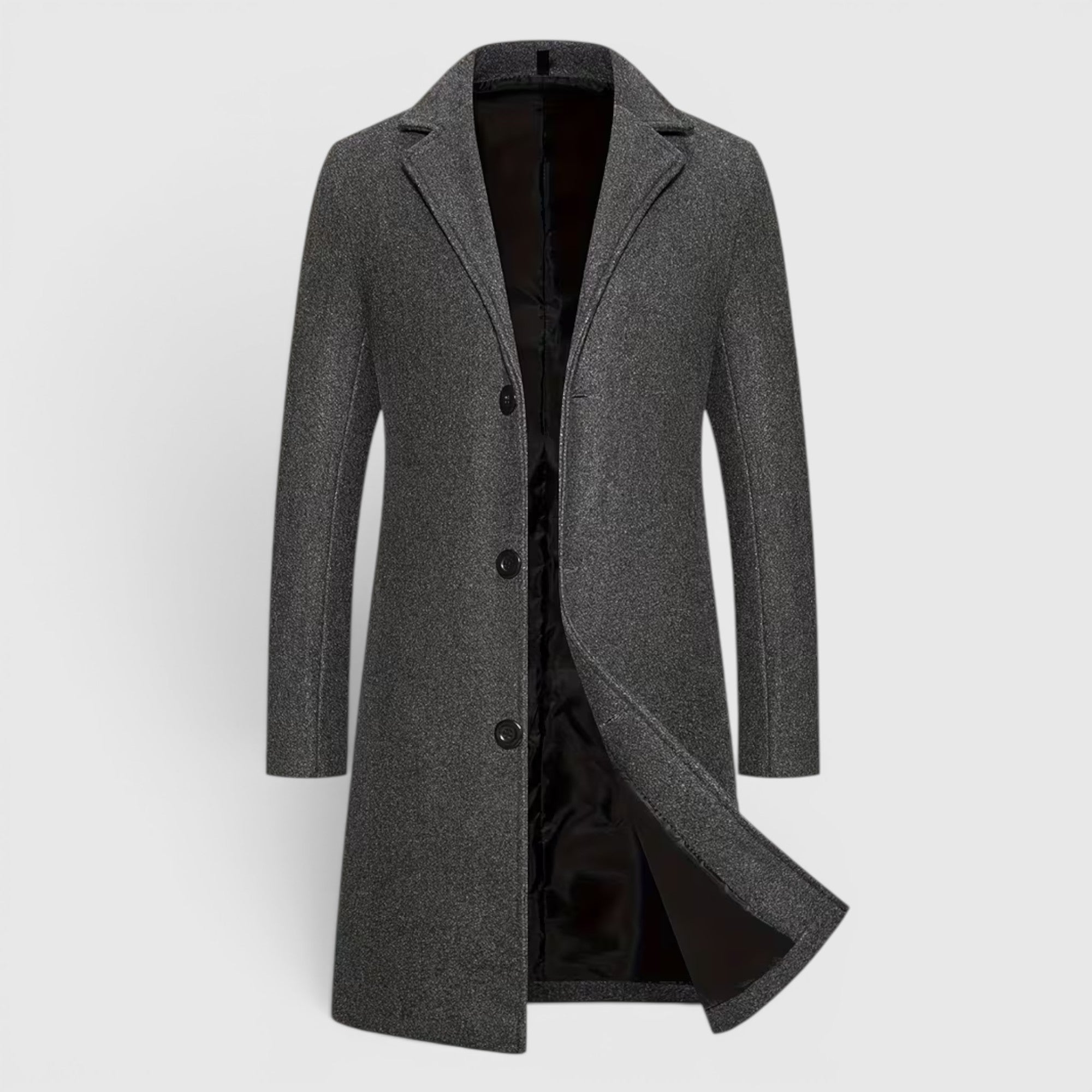 Ellmont London | Men's Trench Coat Single-Breasted Long Winter Overcoat