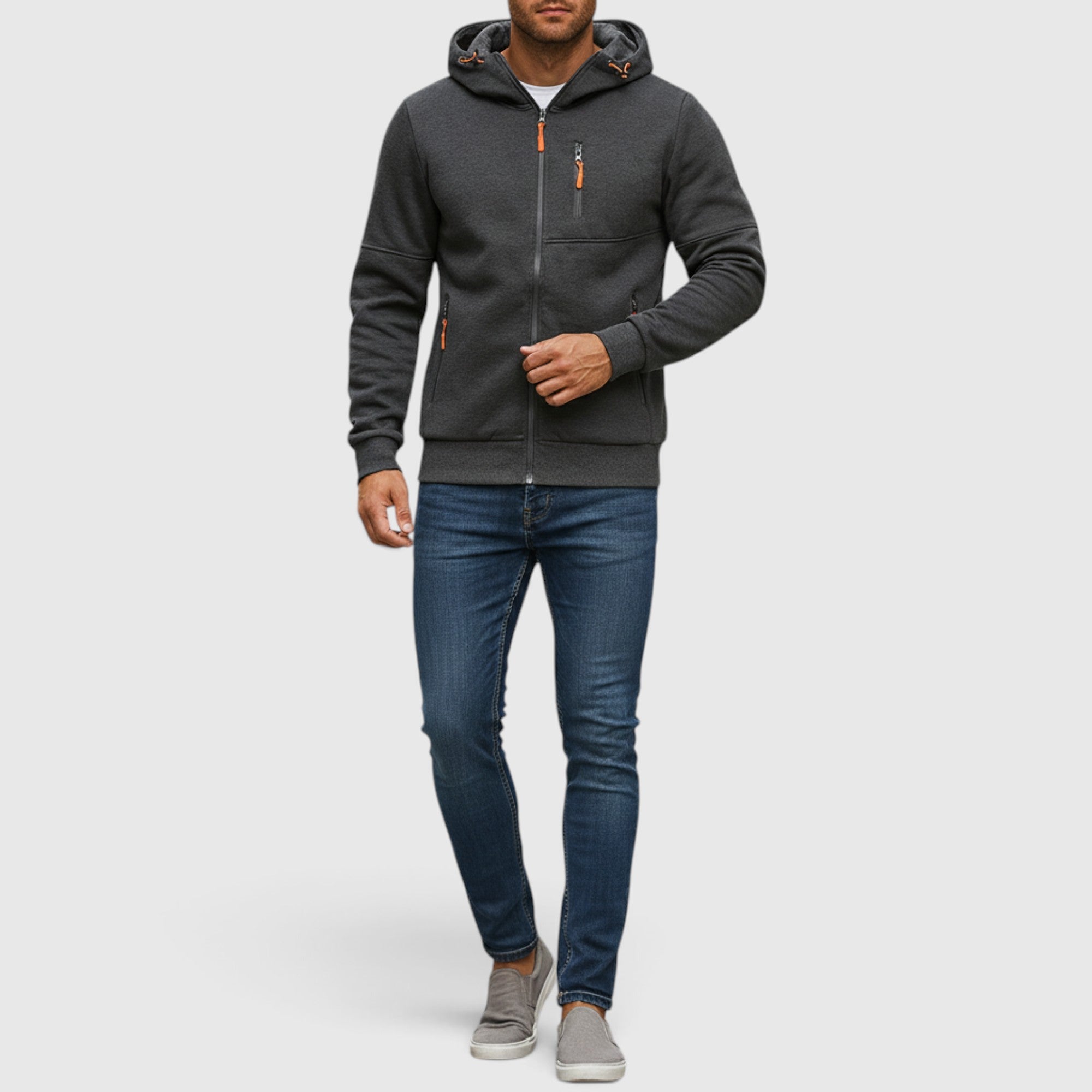 Noah | Men's Waterproof Hooded Coat Casual Loose Fit Zip Hoodie