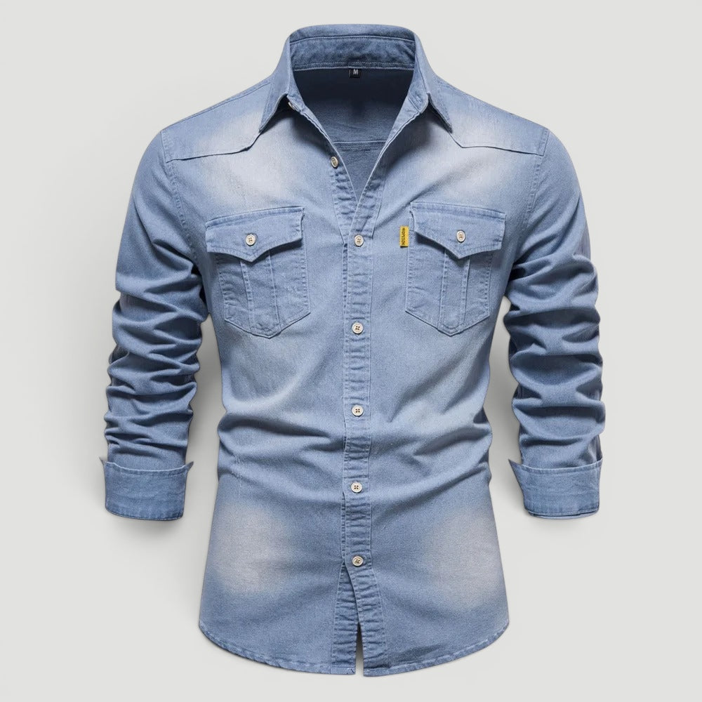 Ellmont London | Men’s Button-Up Denim Shirt for Everyday Wear With Pockets