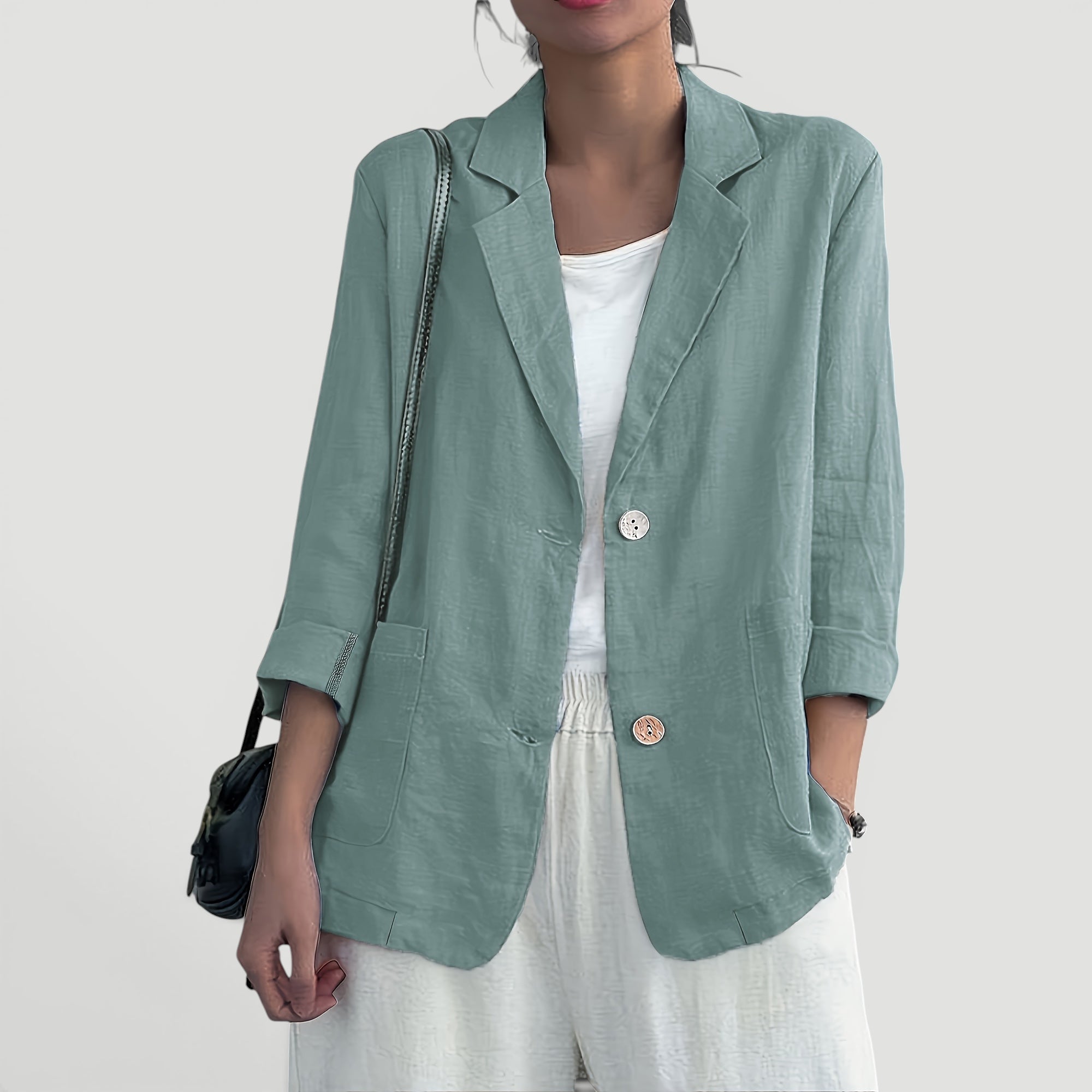Ellmont London | Women's Summer 2 Button Blazer Jacket with Pockets