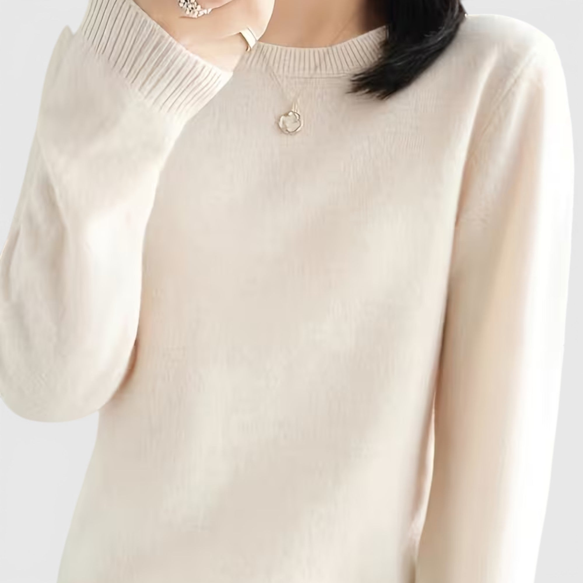 Juno | Women's Crewneck Sweater – Casual Loose Fit Everyday Knit Top