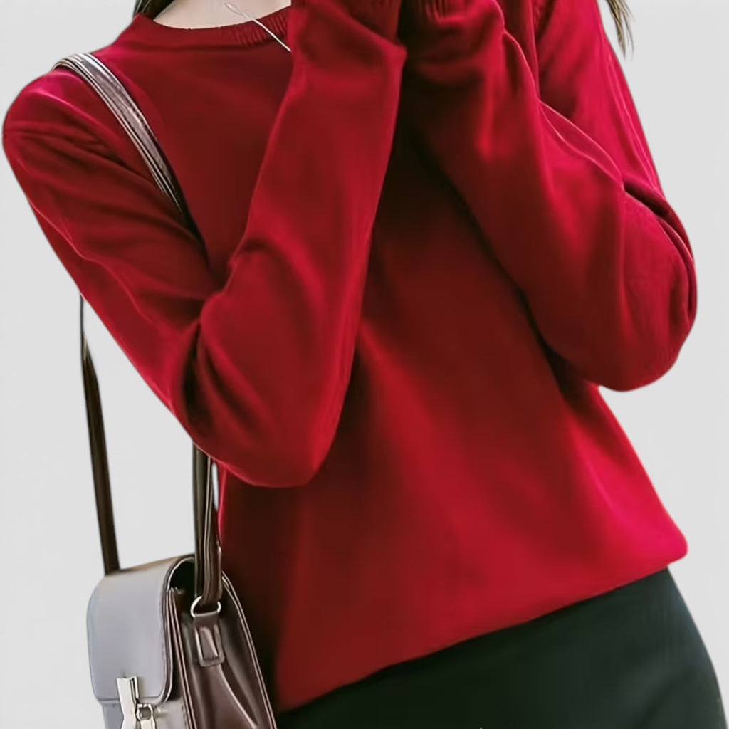 Juno | Women's Crewneck Sweater – Casual Loose Fit Everyday Knit Top
