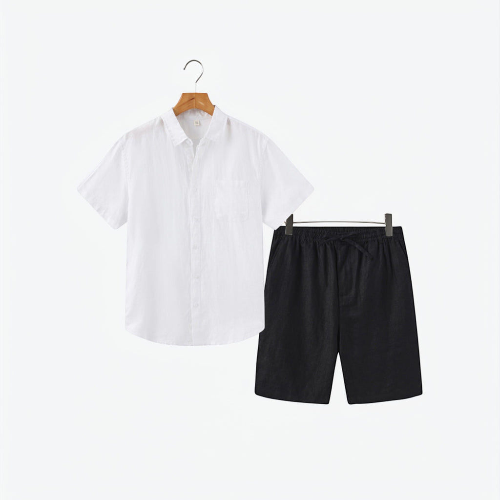 Ellmont London | Men's Lightweight Linen Shirt and Shorts Matching Set