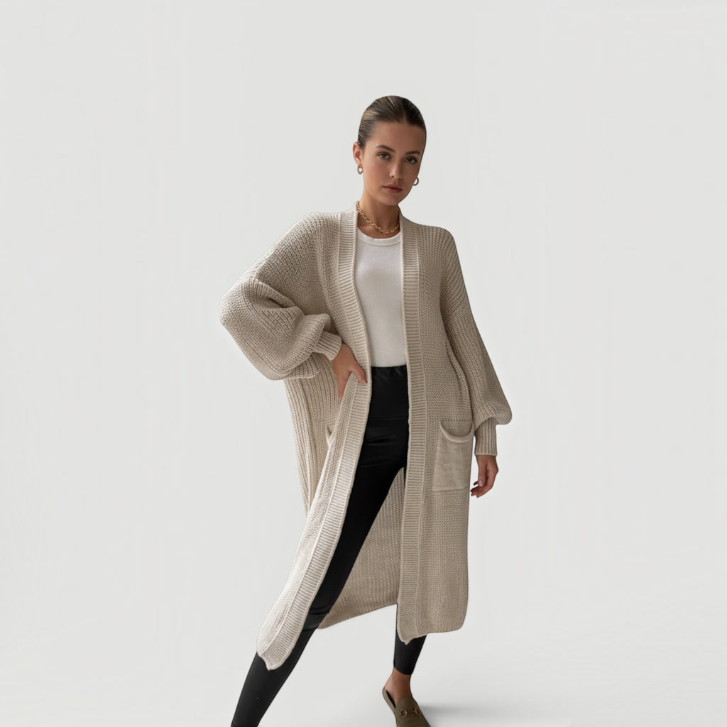 Cora | Women’s Soft Knit Longline Bell Sleeve Layering Cardigan