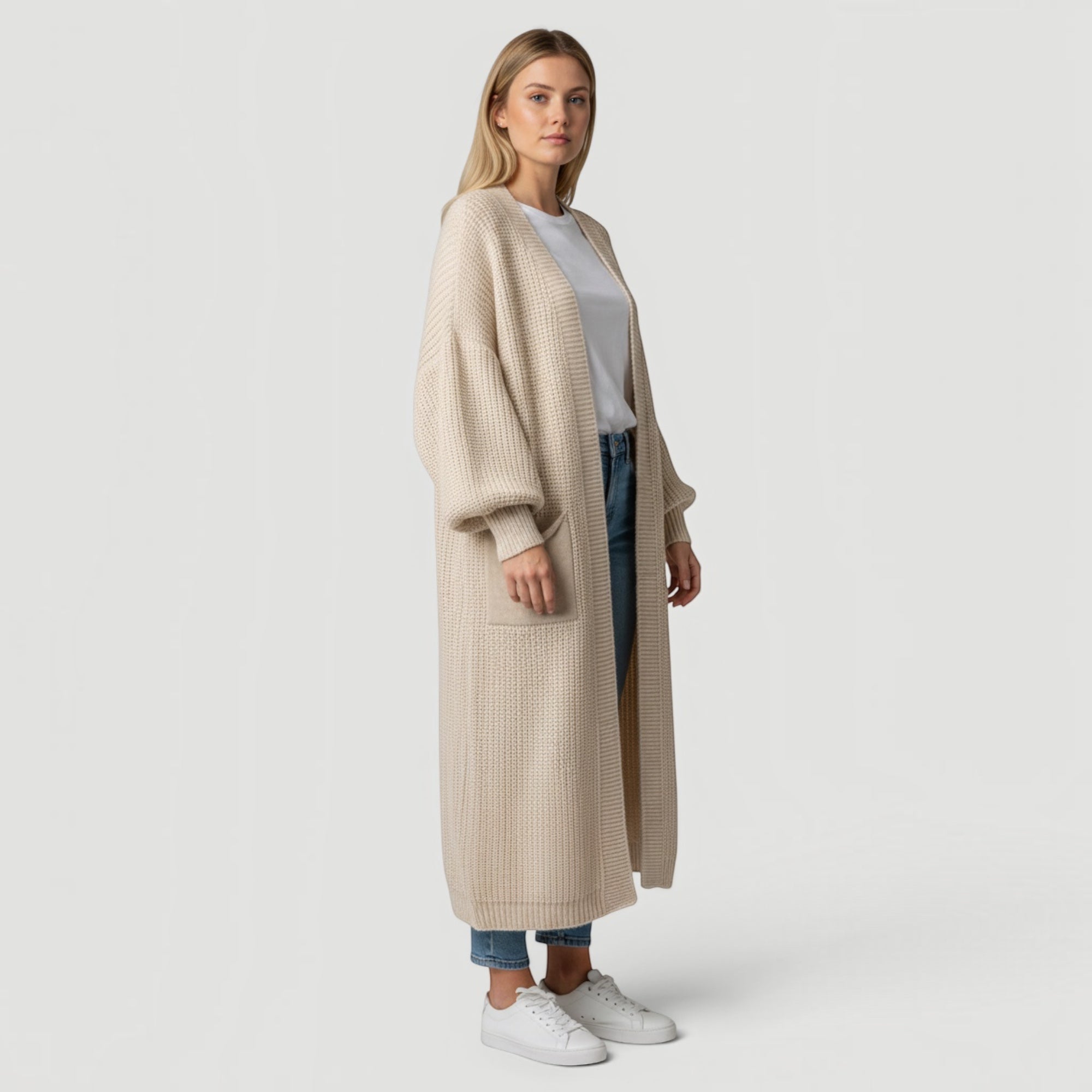 Cora | Women’s Soft Knit Longline Bell Sleeve Layering Cardigan