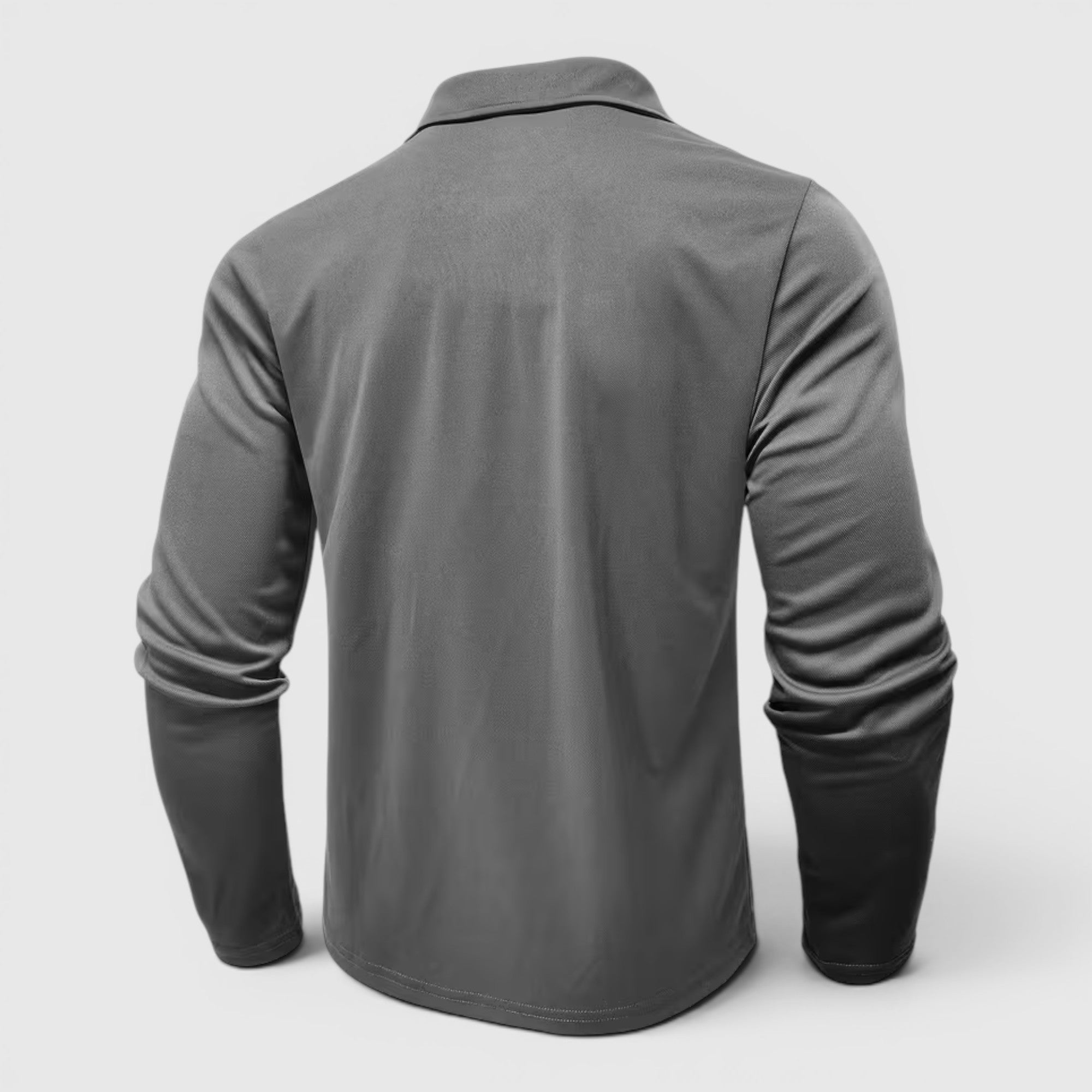 Ellmont London | Men's Polo Longsleeve V-Neck Sweater Quick-Dry Plaid Shirt