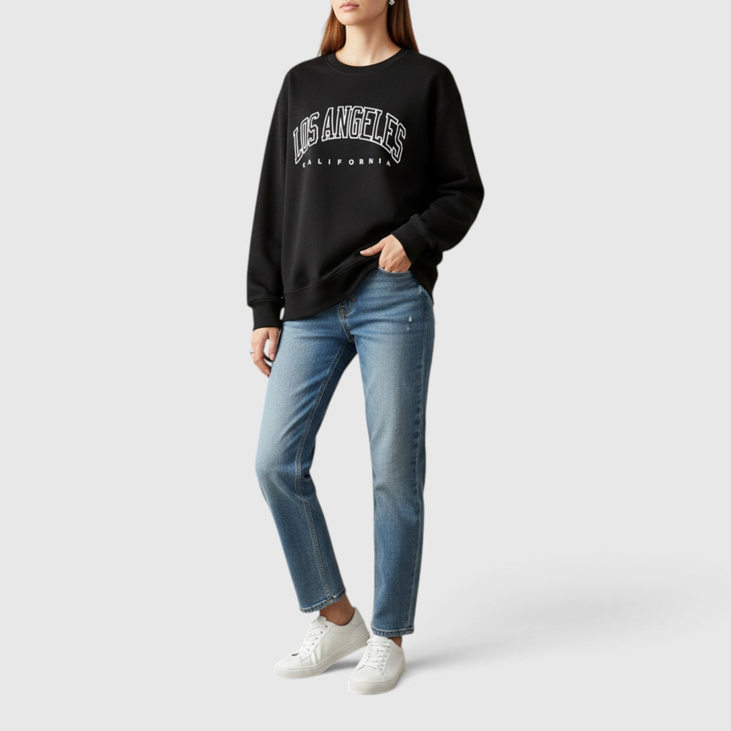 Marina | Women's Oversized Sweater – Casual Crew Neck Everyday Sweatshirt