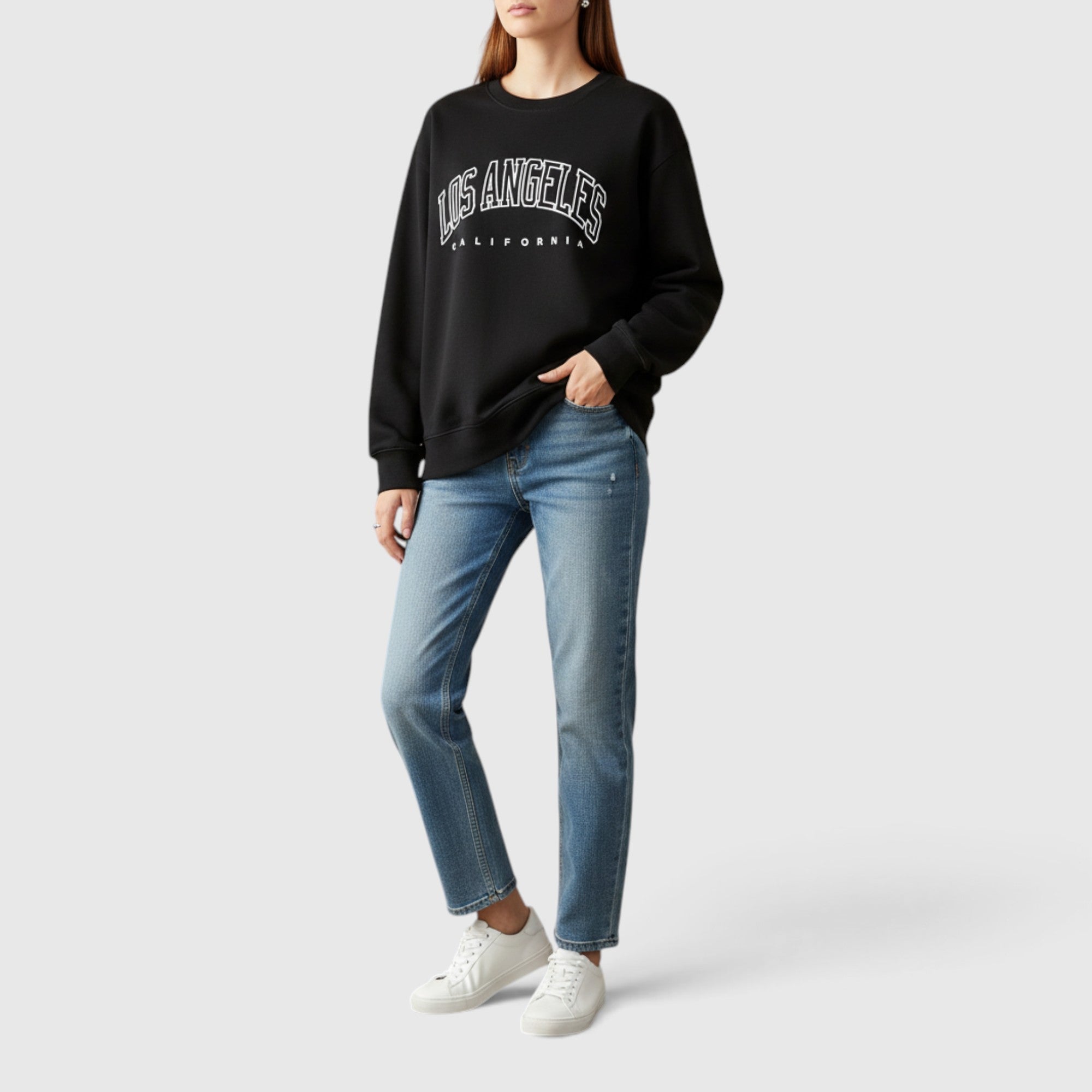 Marina | Women's Oversized Sweater – Casual Crew Neck Everyday Sweatshirt