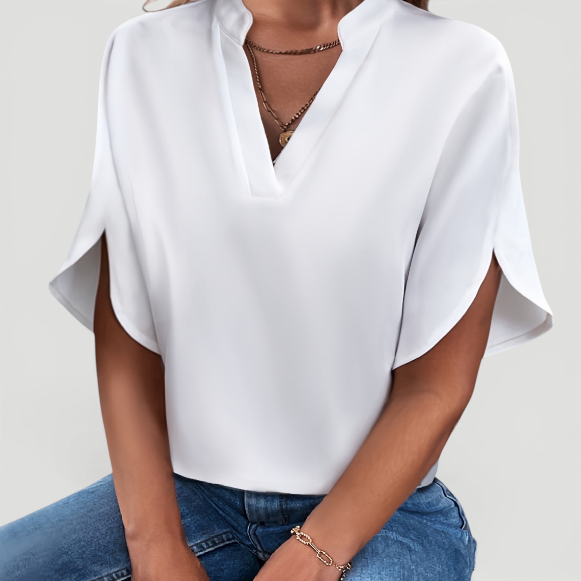 Ellmont London | Women’s Lightweight Blouse Elegant Short Sleeve