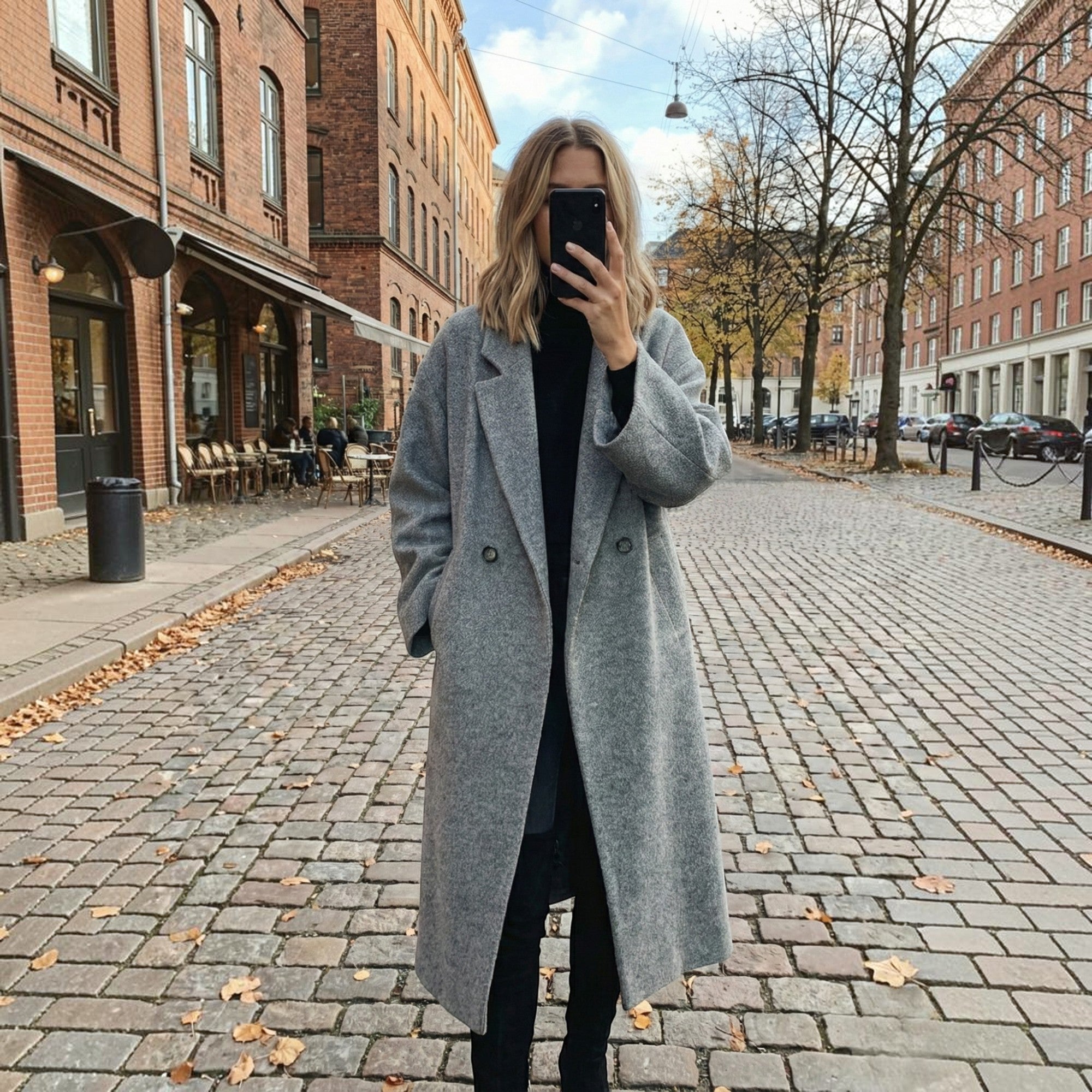 Olive | Women's Wool Blend Maxi Coat Double-Breasted Long Coat