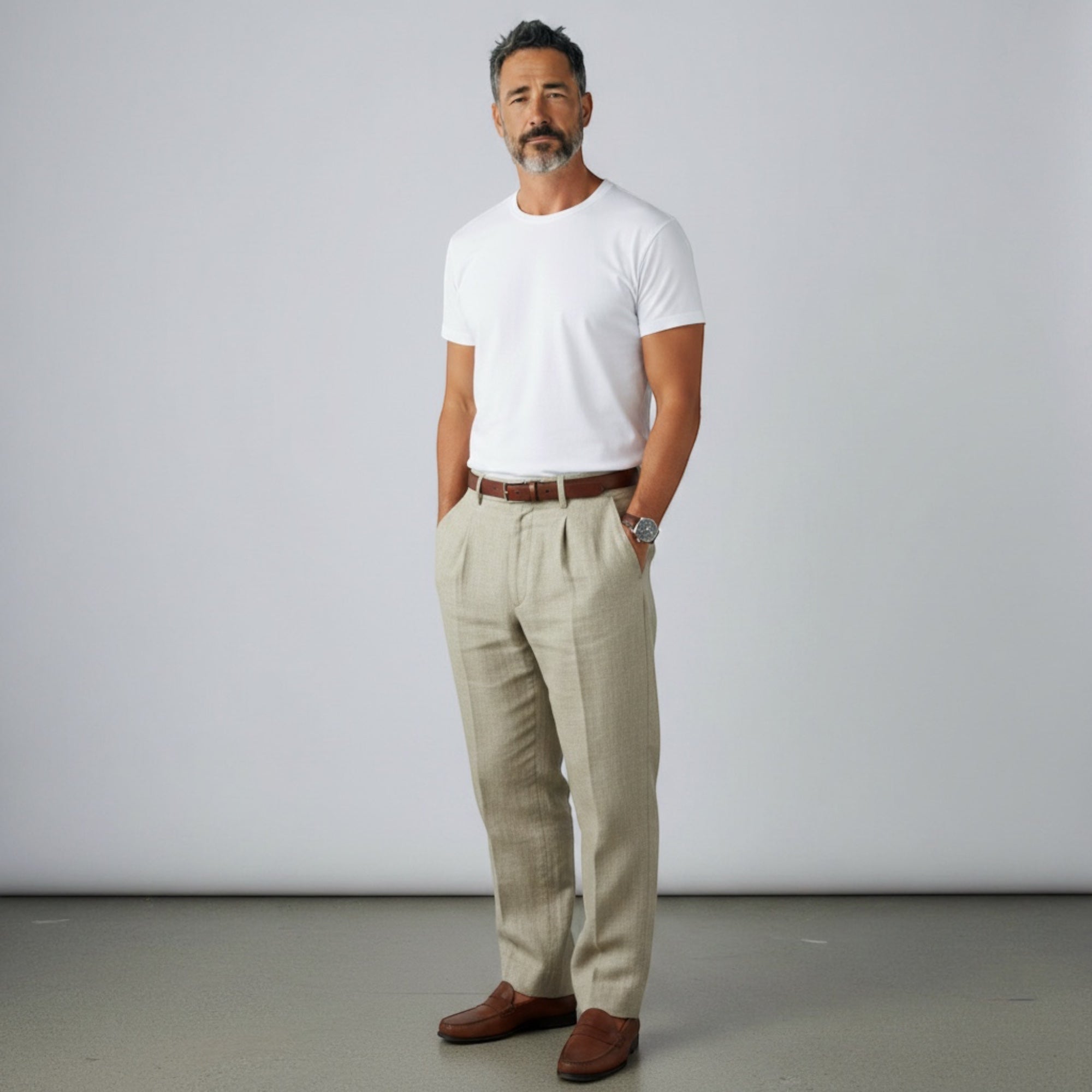 Ellmont London | Men’s Lightweight Business Casual Linen Trousers