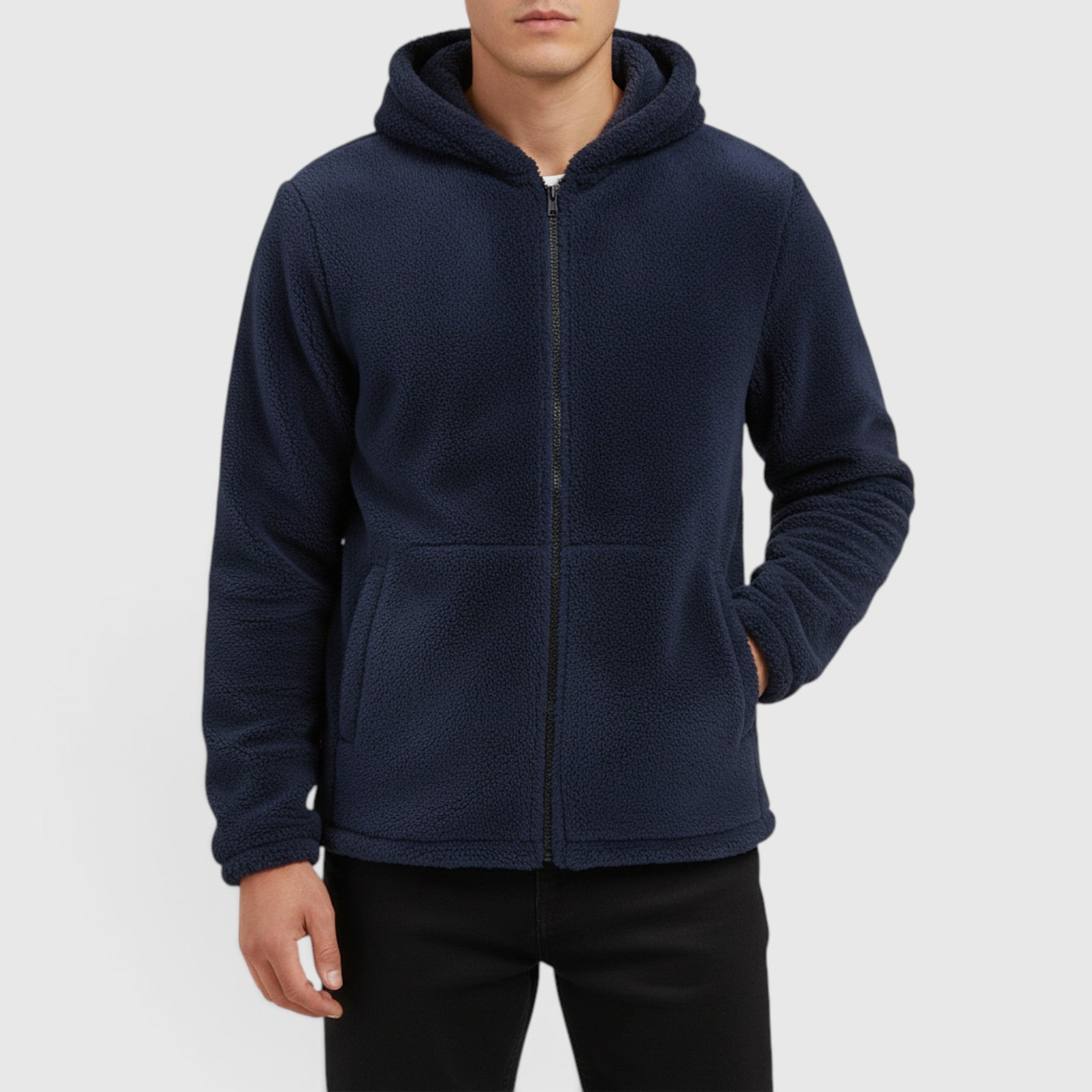 Jasper | Men's Warm Zip Up Teddy Jacket – Hooded Plus Size Outerwear