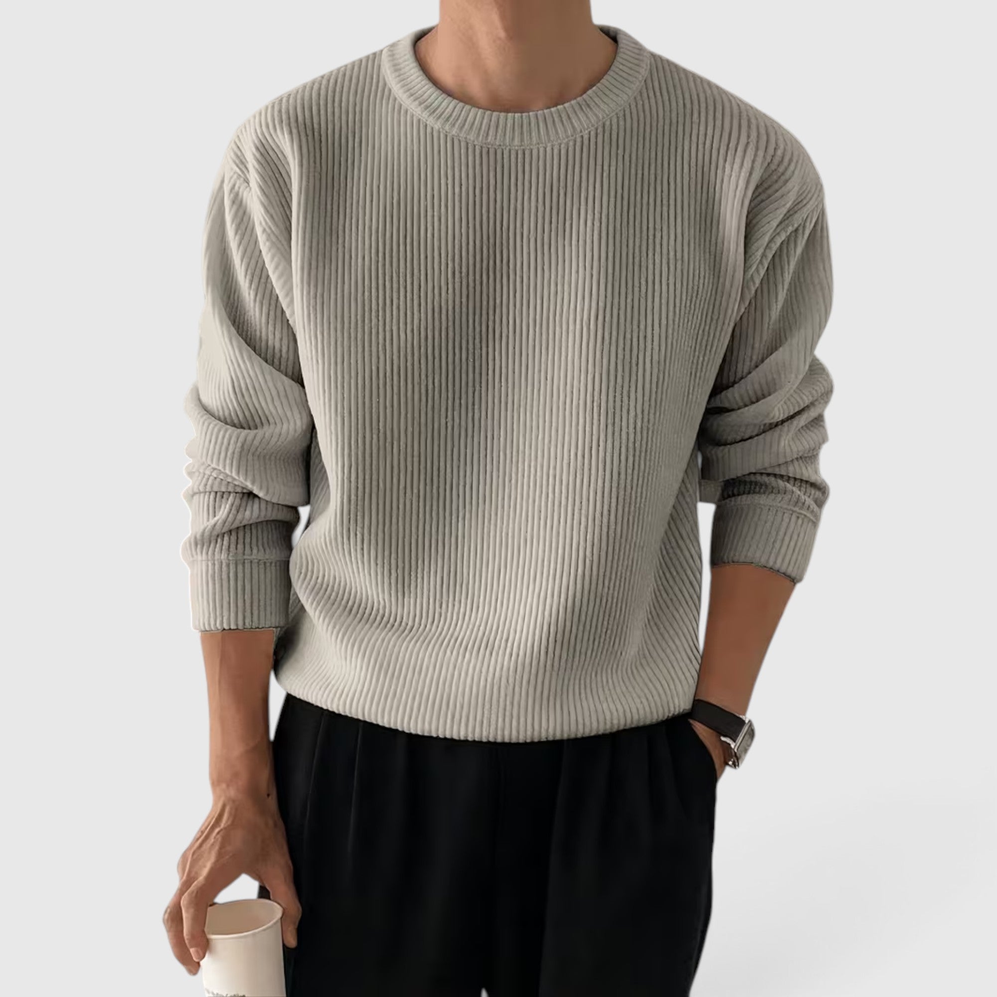Liam | Men's Crewneck Sweater Loose Fit Everyday Knit Sweatshirt
