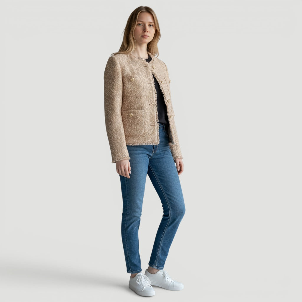 Ellmont London | Women’s Lightweight Elegant Tweed Structured Jacket